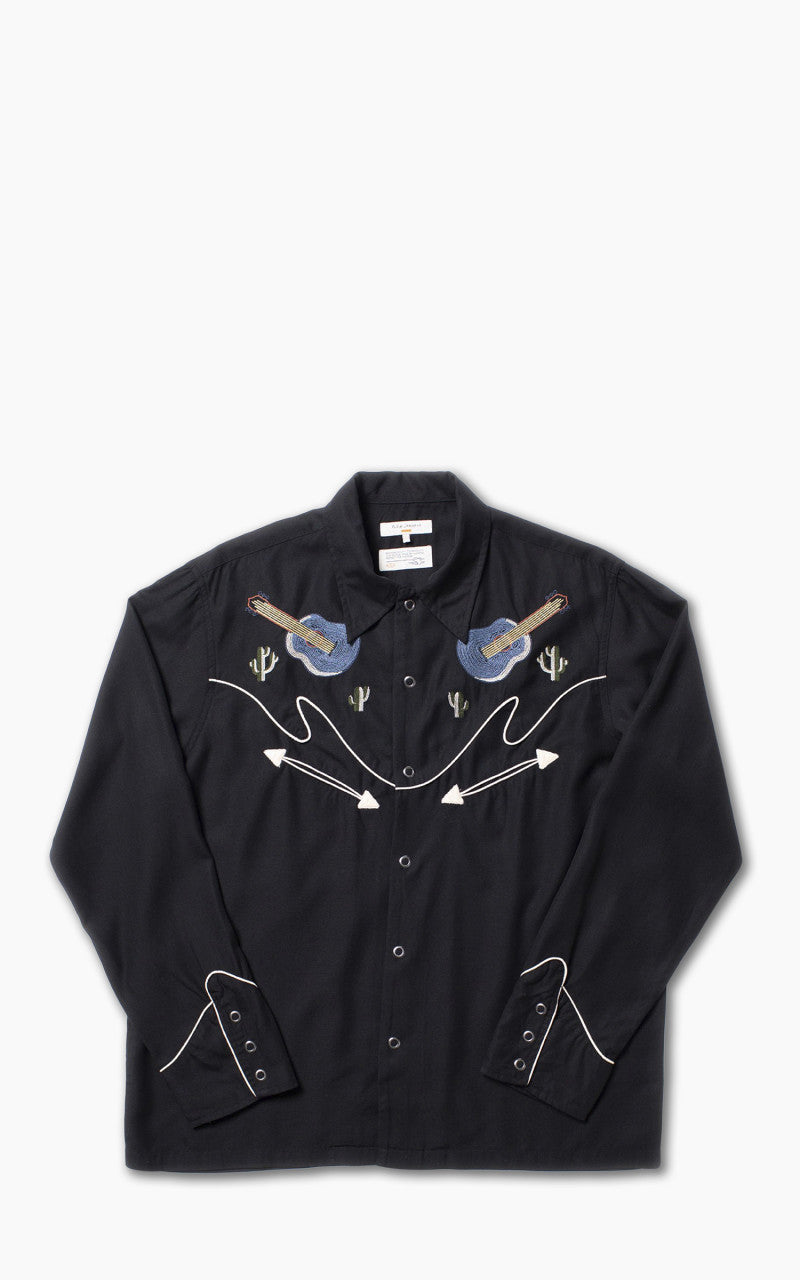 Nudie Jeans Gonzo Western Guitar Shirt Black