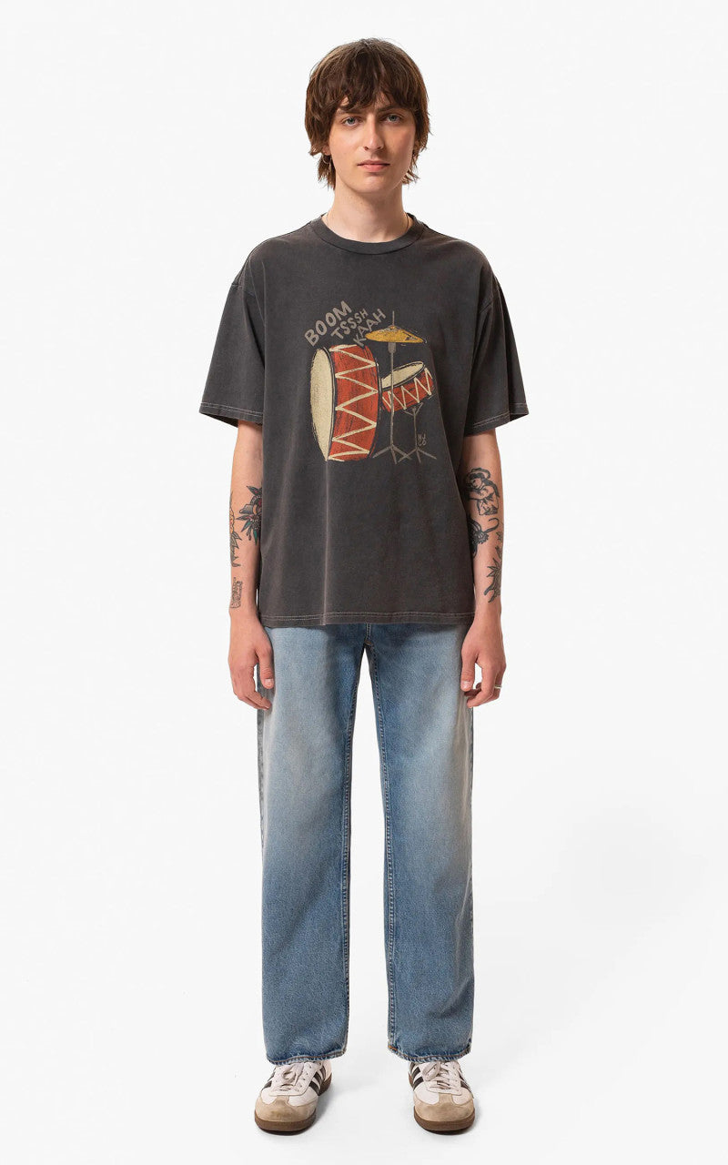 Nudie Jeans Koffe Trummor T-Shirt Antracite