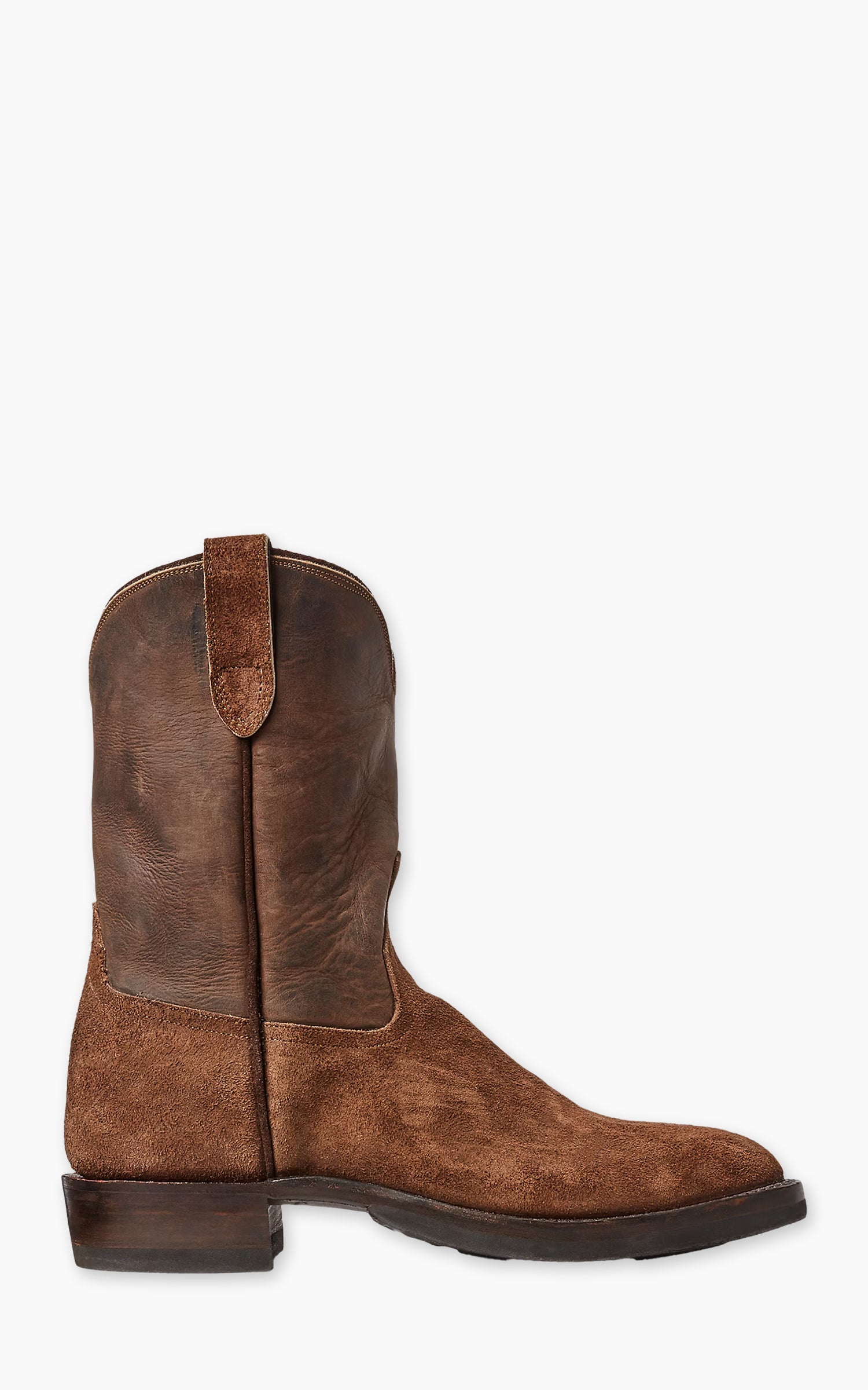 RRL Roughout Suede & Leather Boot Brown