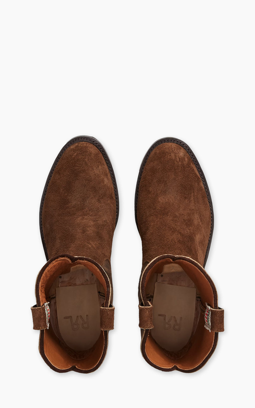 RRL Roughout Suede & Leather Boot Brown