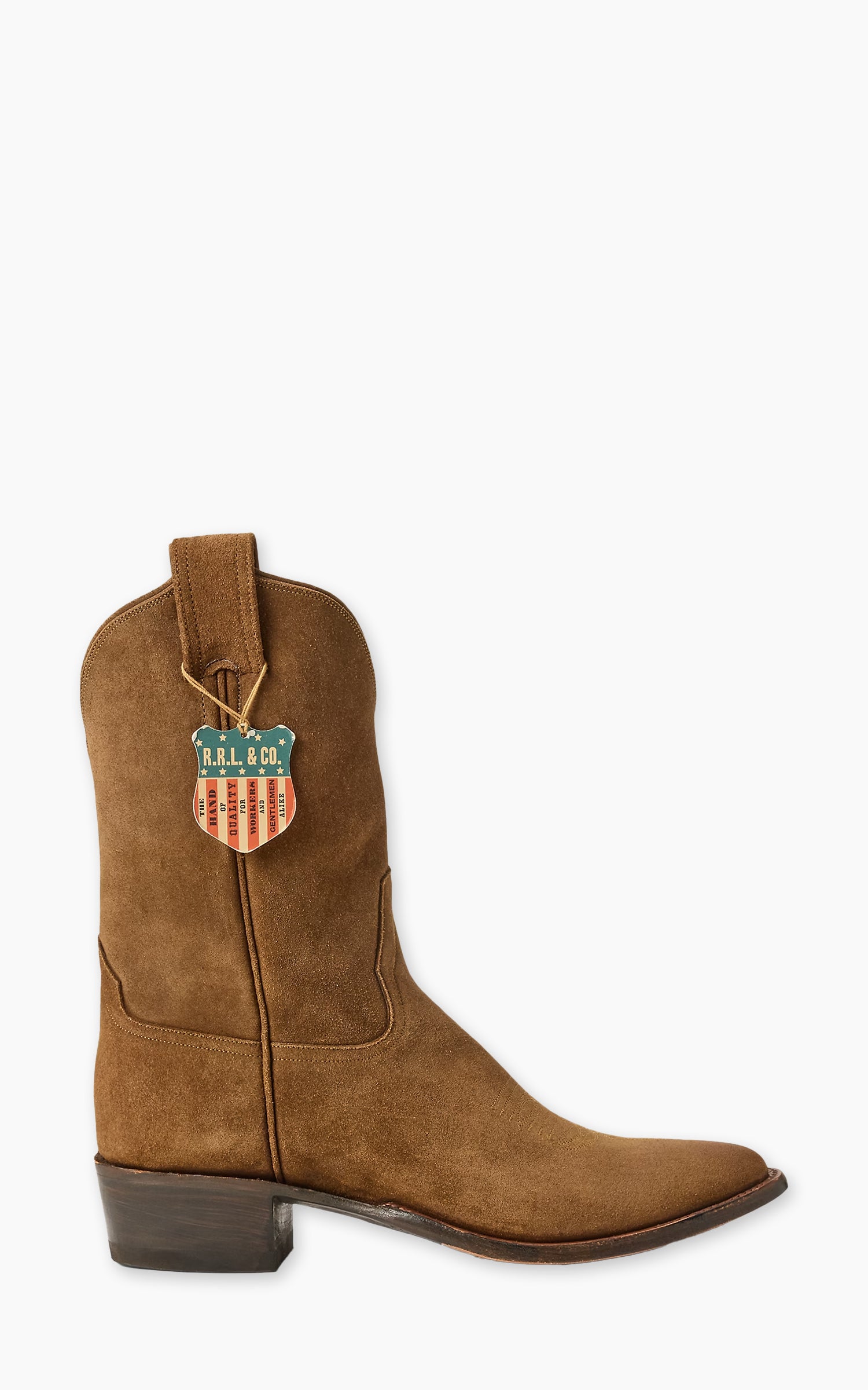 RRL Plainview Roughout Suede Boot Brown