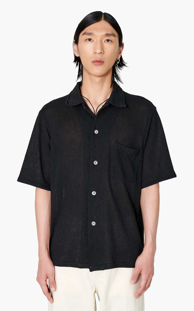 Our Legacy Box Shirt Short Sleeve Black Boucle