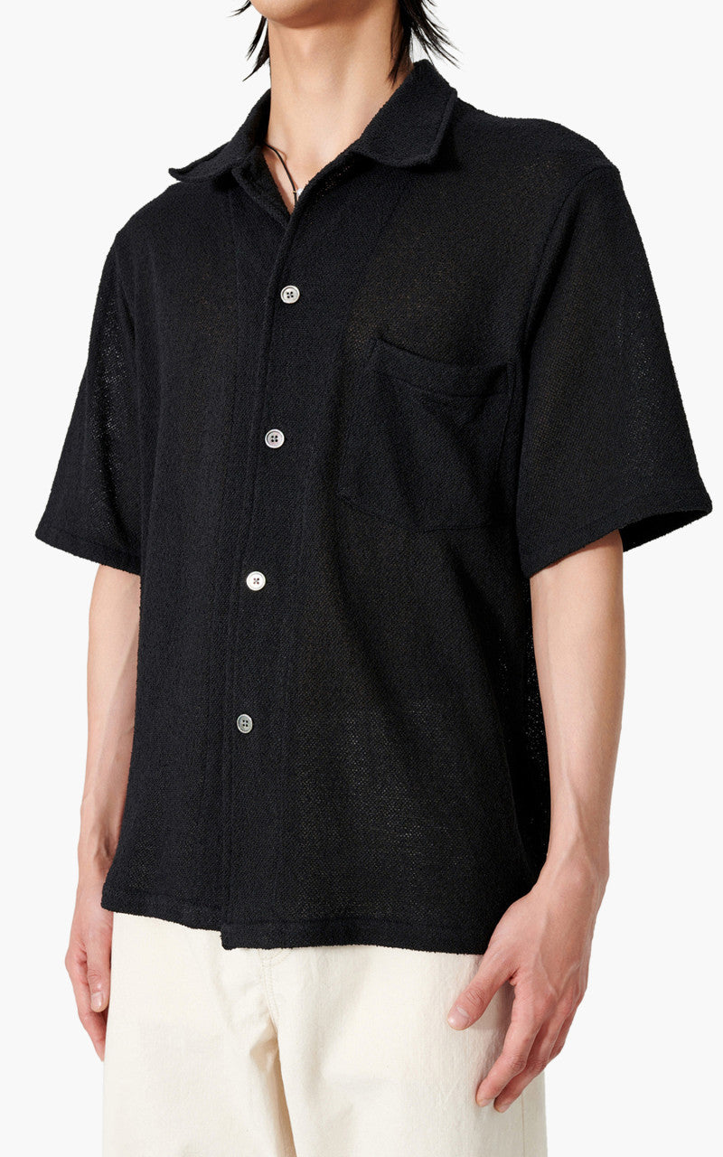 Our Legacy Box Shirt Short Sleeve Black Boucle