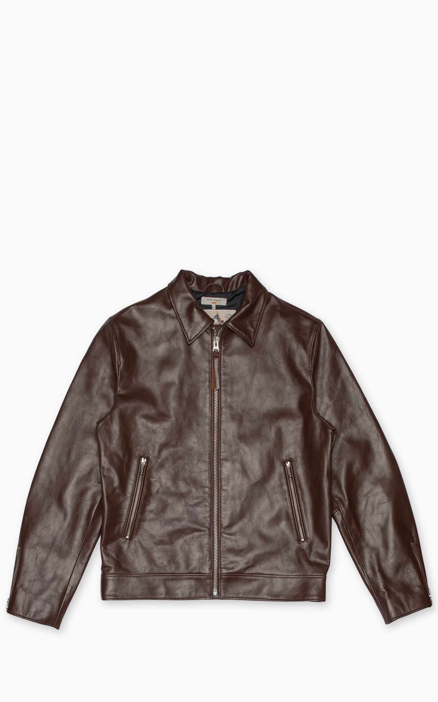 Nudie Jeans Eddy Rider Leather Jacket Burgundy