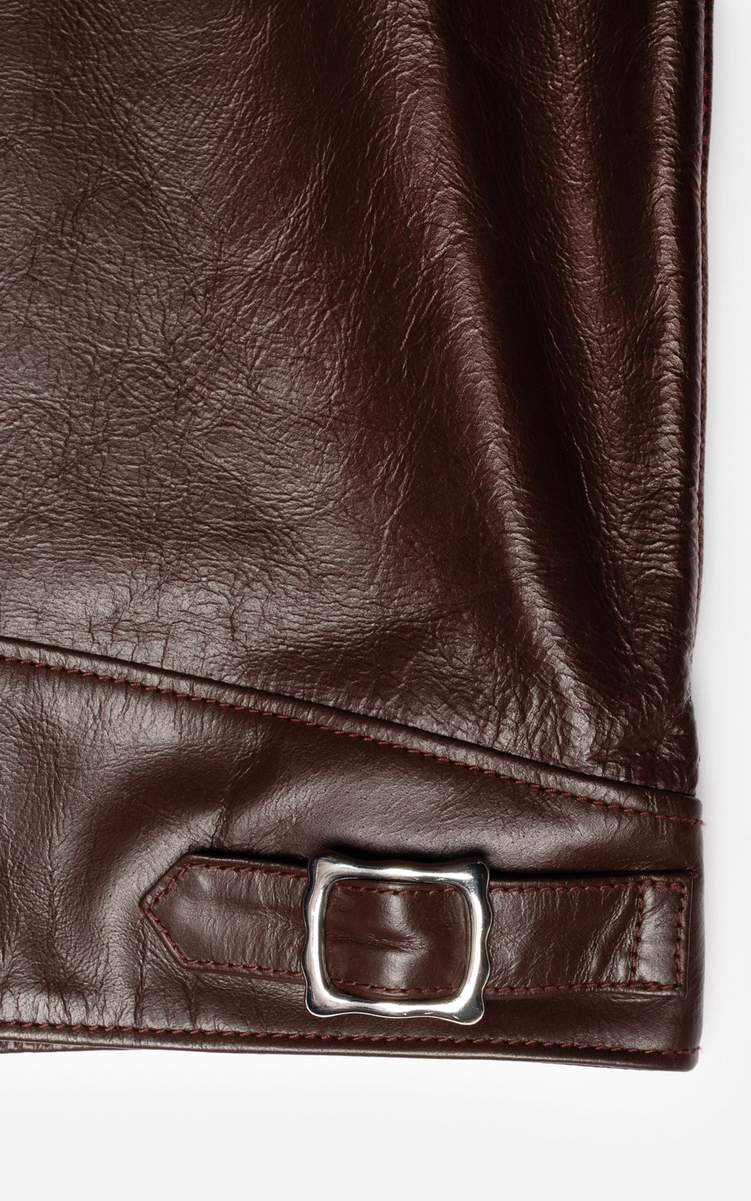 Nudie Jeans Eddy Rider Leather Jacket Burgundy