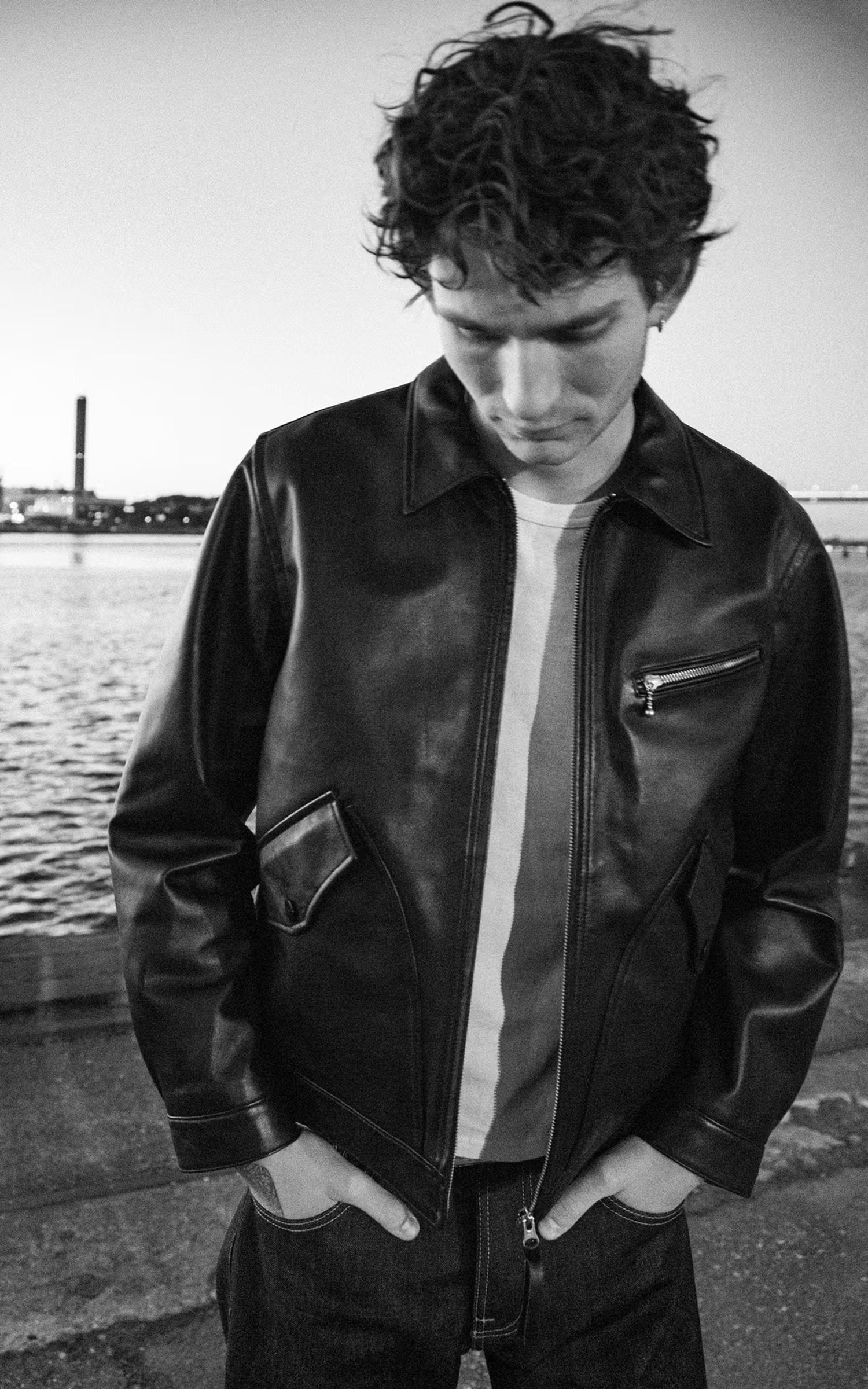 Nudie Jeans Blake Zip Jacket Leather Black