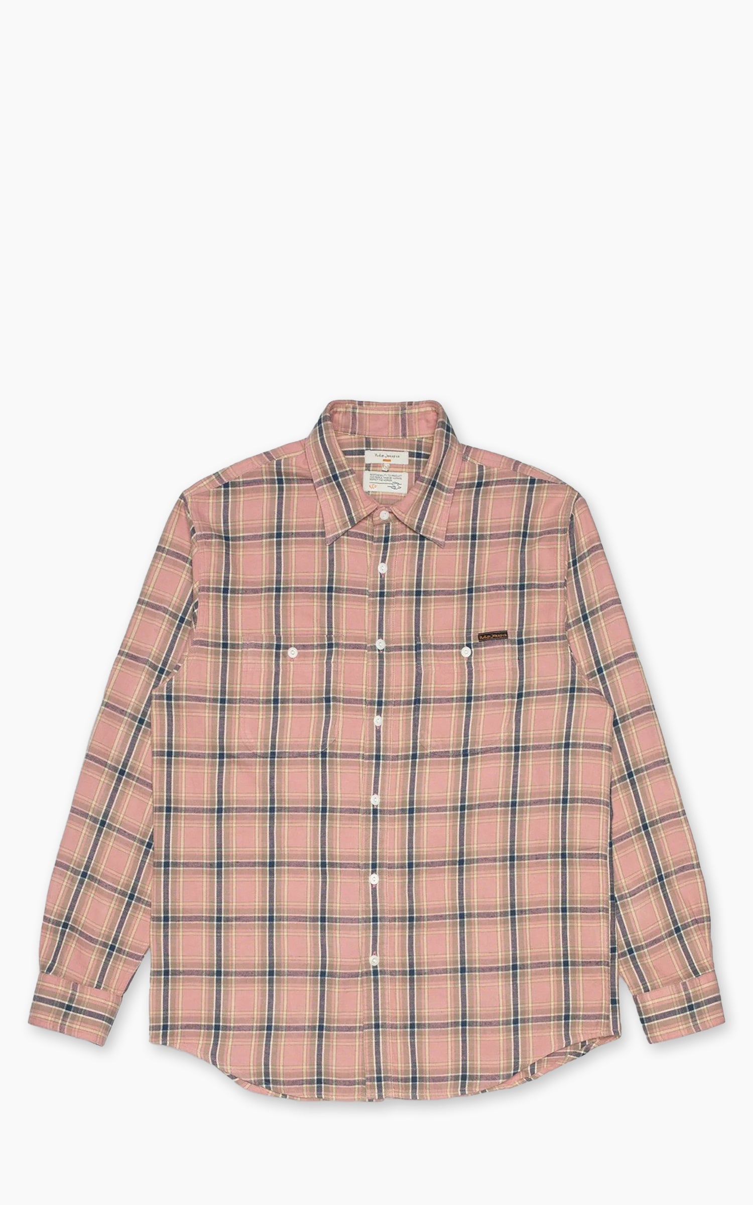 Nudie Jeans Julian Worker Shirt Checked Pink