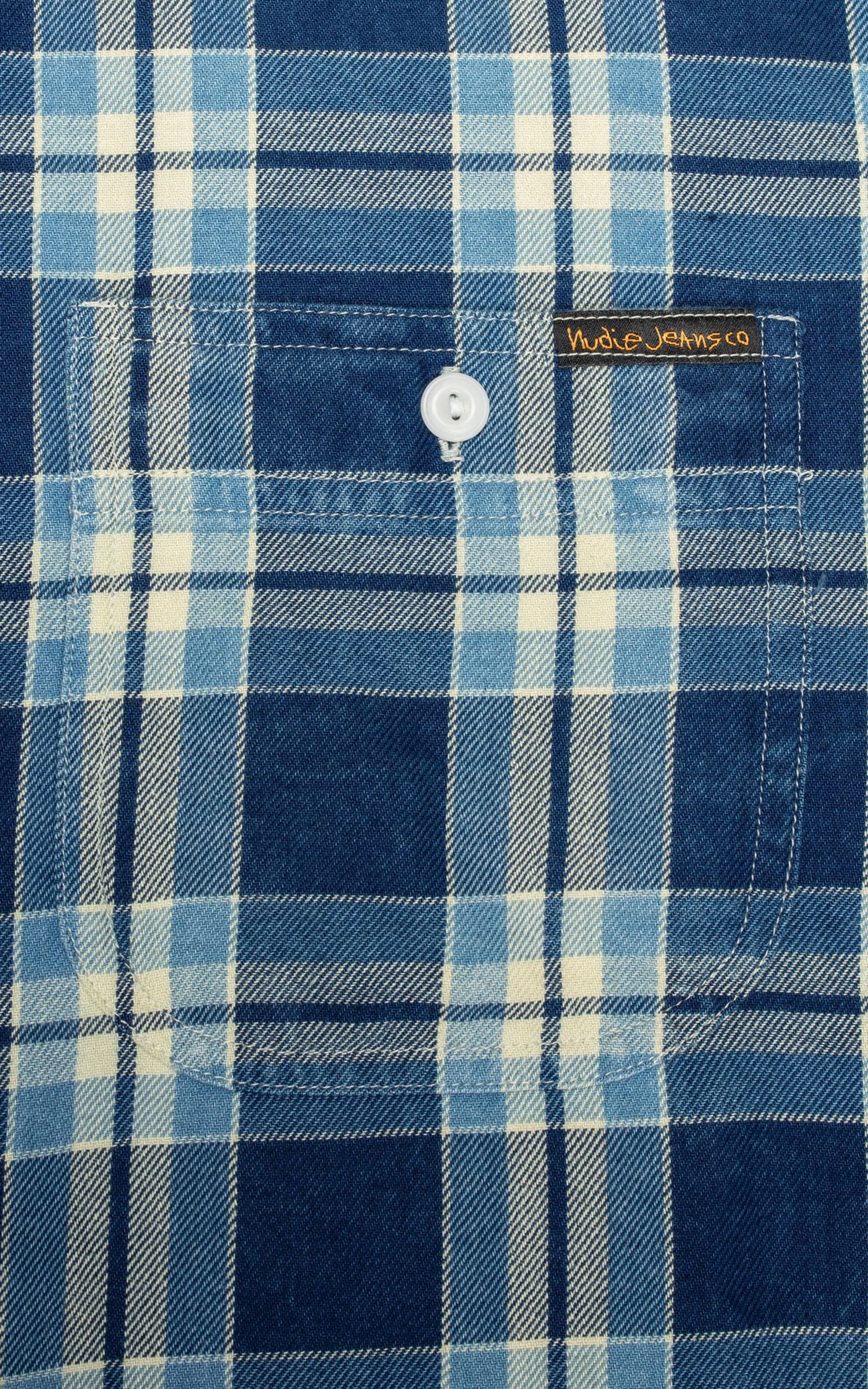 Nudie Jeans Julian Worker Shirt Checked Indigo