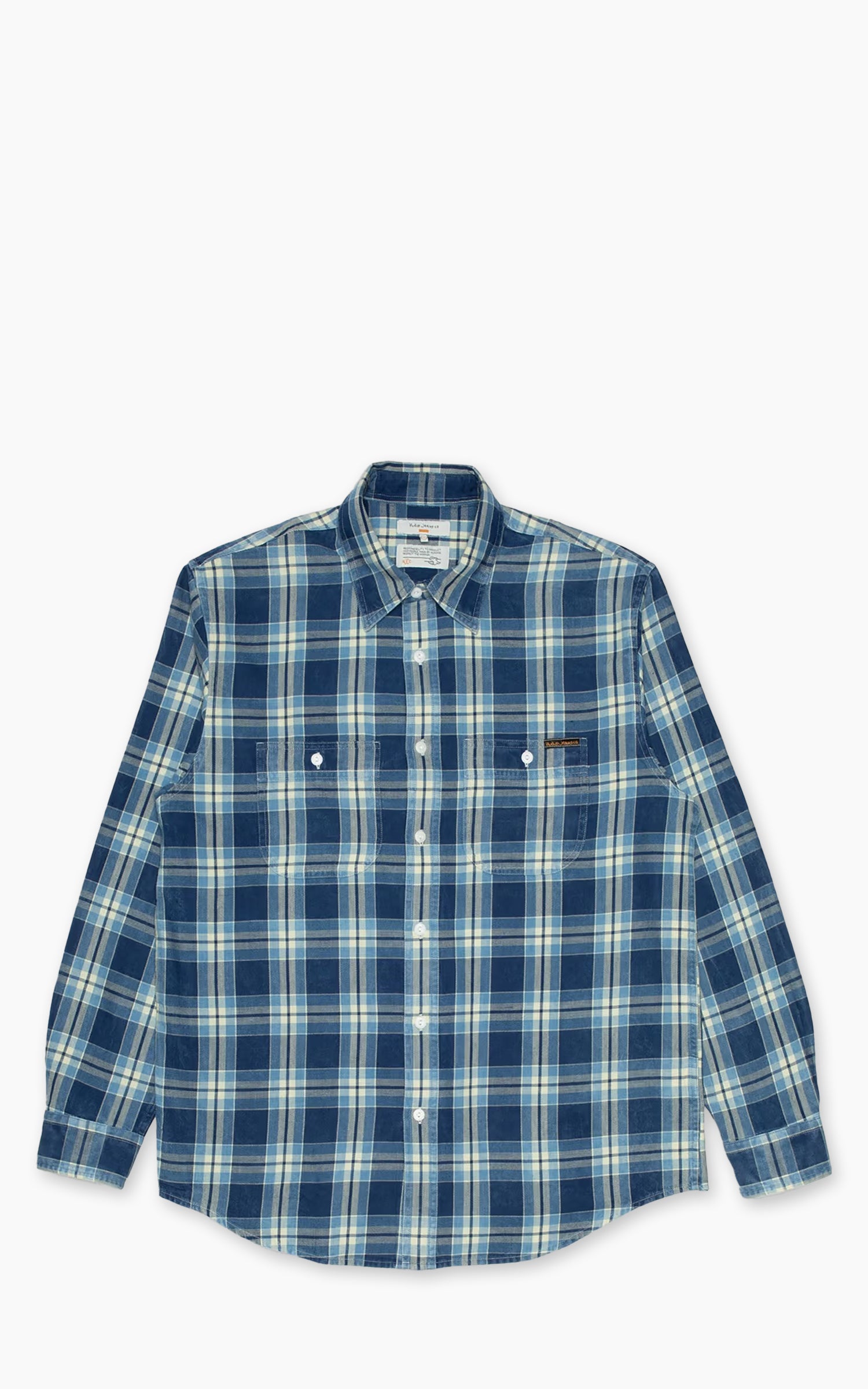 Nudie Jeans Julian Worker Shirt Checked Indigo