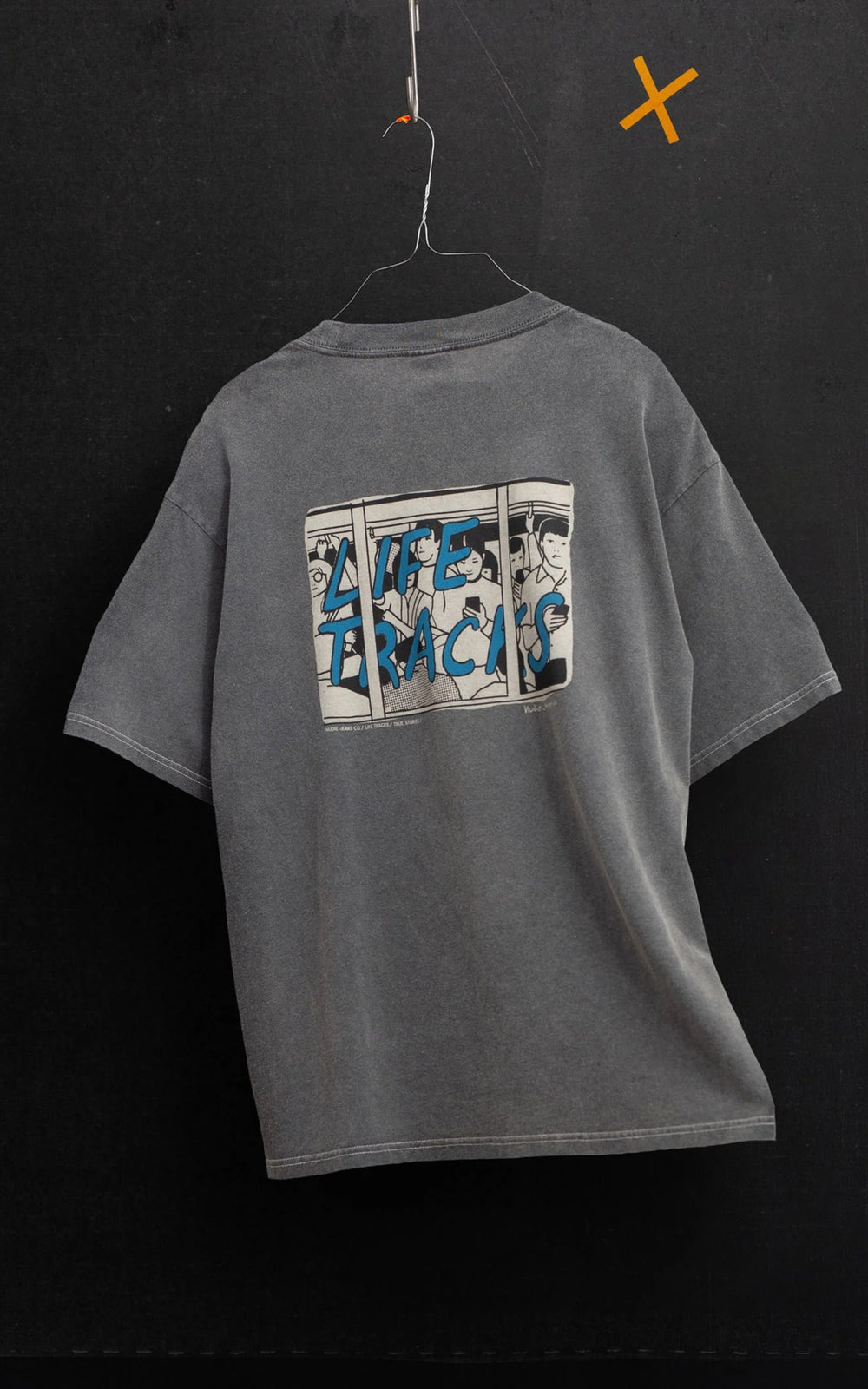 Nudie Jeans Koffe T-Shirt LifeTracks III Antracite