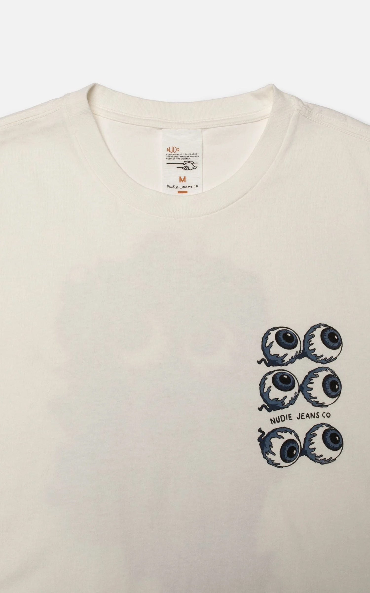 Nudie Jeans Roy T-Shirt Wall Crack Chalk White