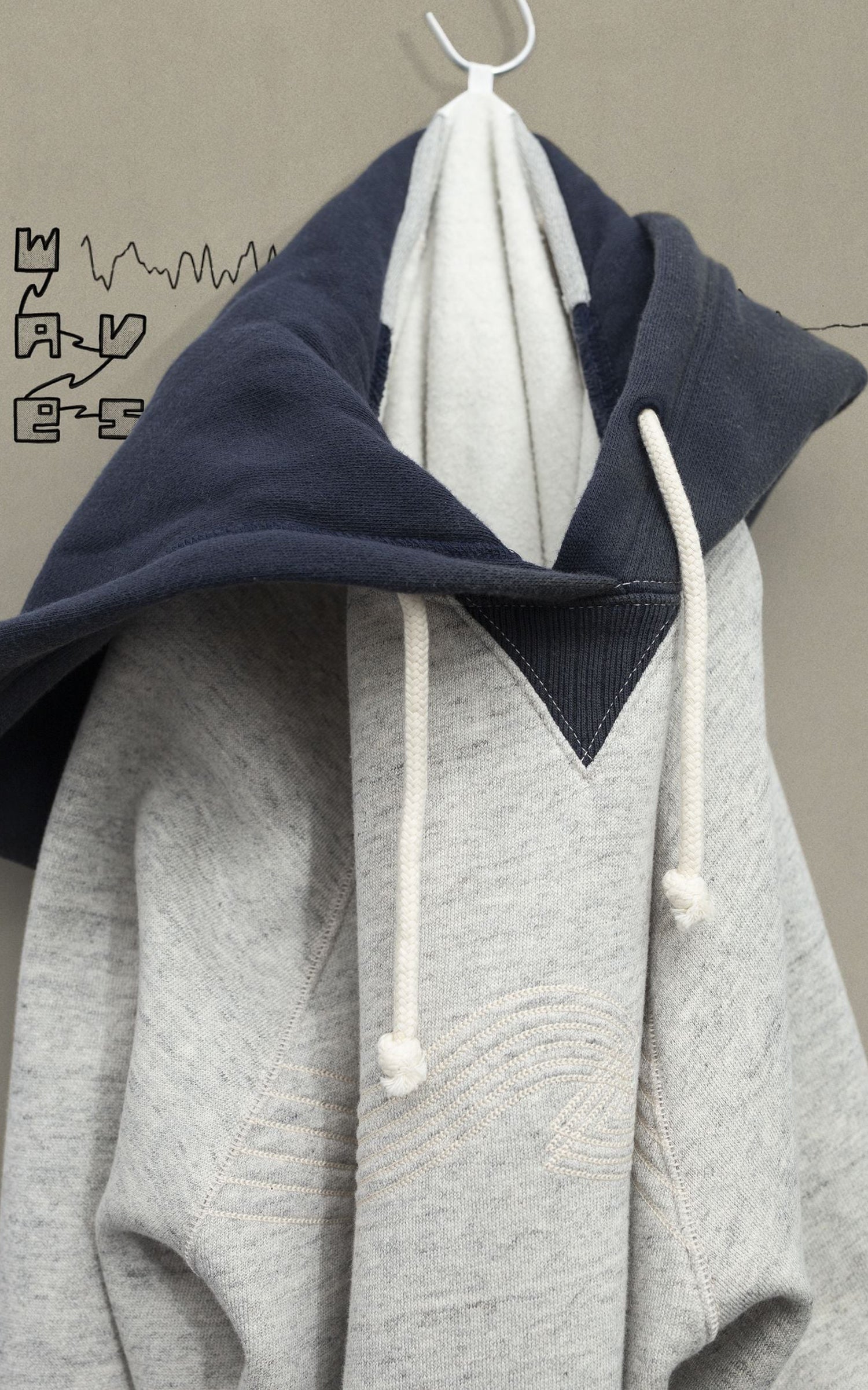 Nudie Jeans Gunde Hoodie Embo Wave Greymelange