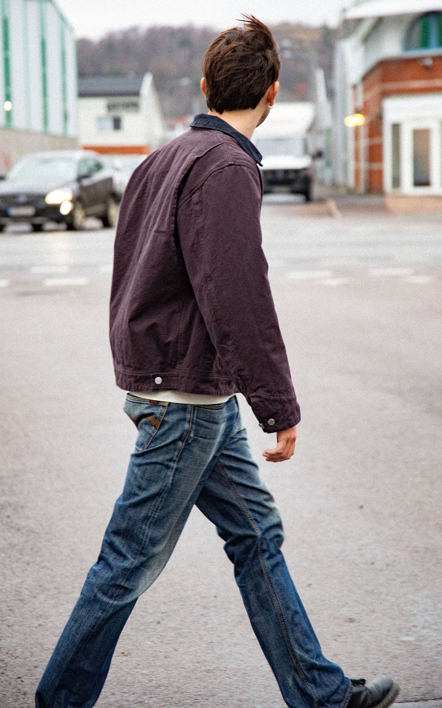 Nudie Jeans Blake Zip Jacket Duck Canvas Dark Brown