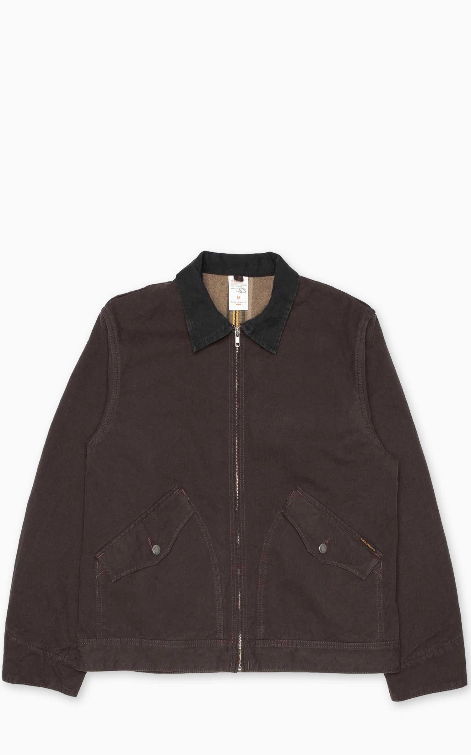Nudie Jeans Blake Zip Jacket Duck Canvas Dark Brown