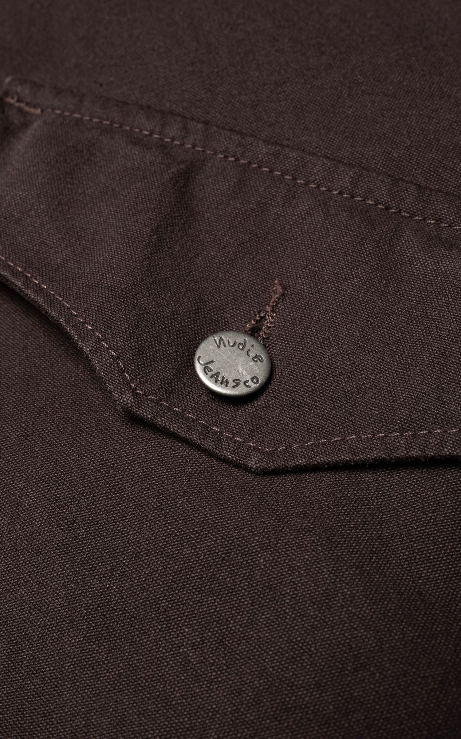 Nudie Jeans Blake Zip Jacket Duck Canvas Dark Brown