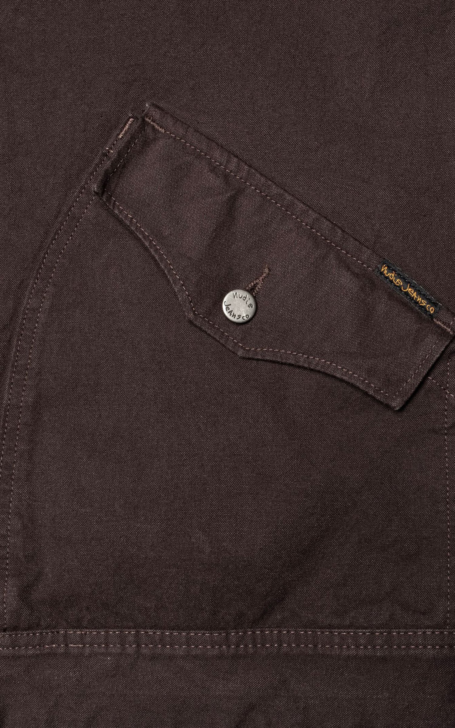 Nudie Jeans Blake Zip Jacket Duck Canvas Dark Brown