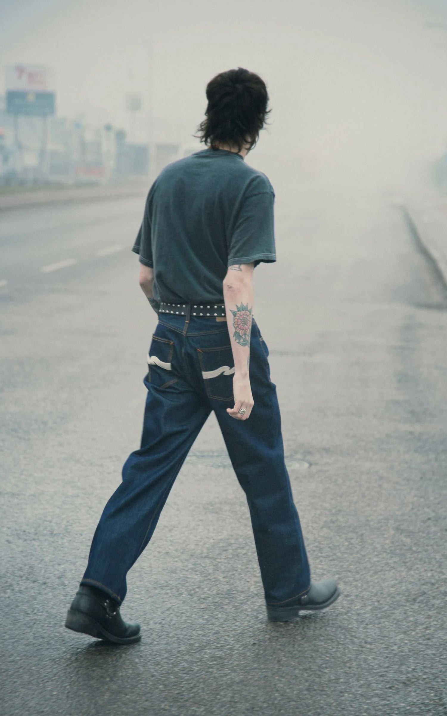 Nudie Jeans Tuff Tony Dry Ecru Waves