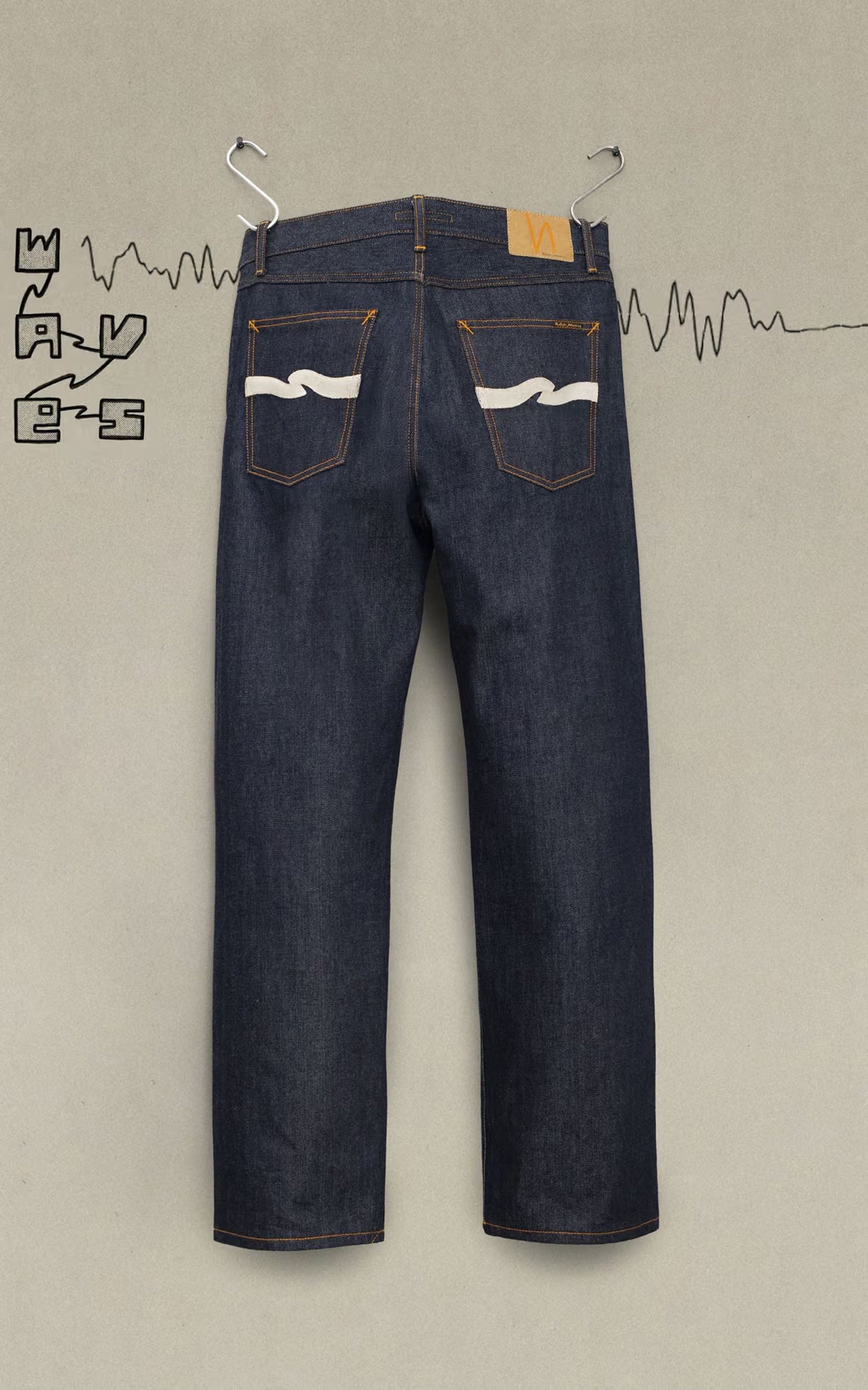 Nudie Jeans Tuff Tony Dry Ecru Waves