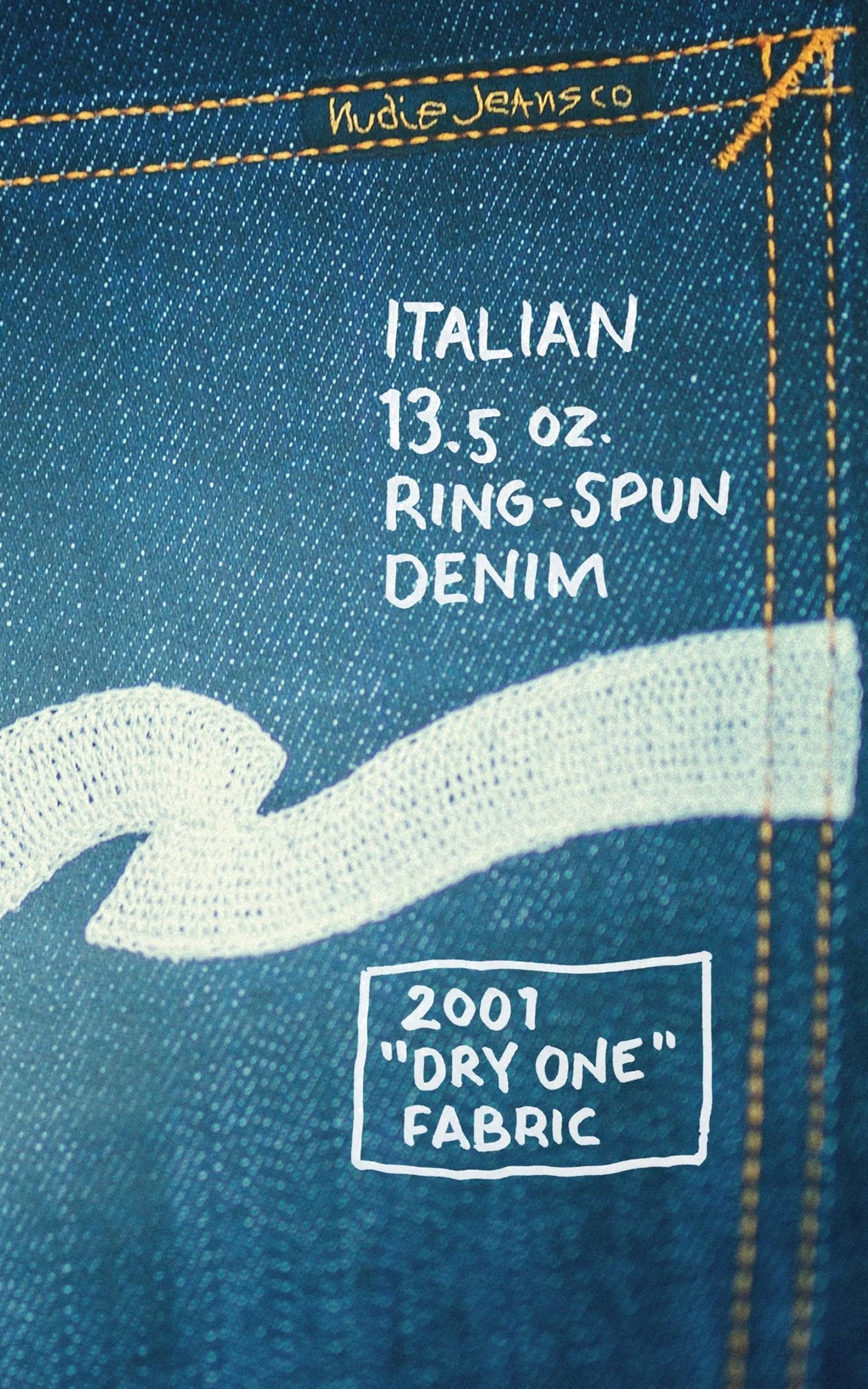Nudie Jeans Tuff Tony Dry Ecru Waves