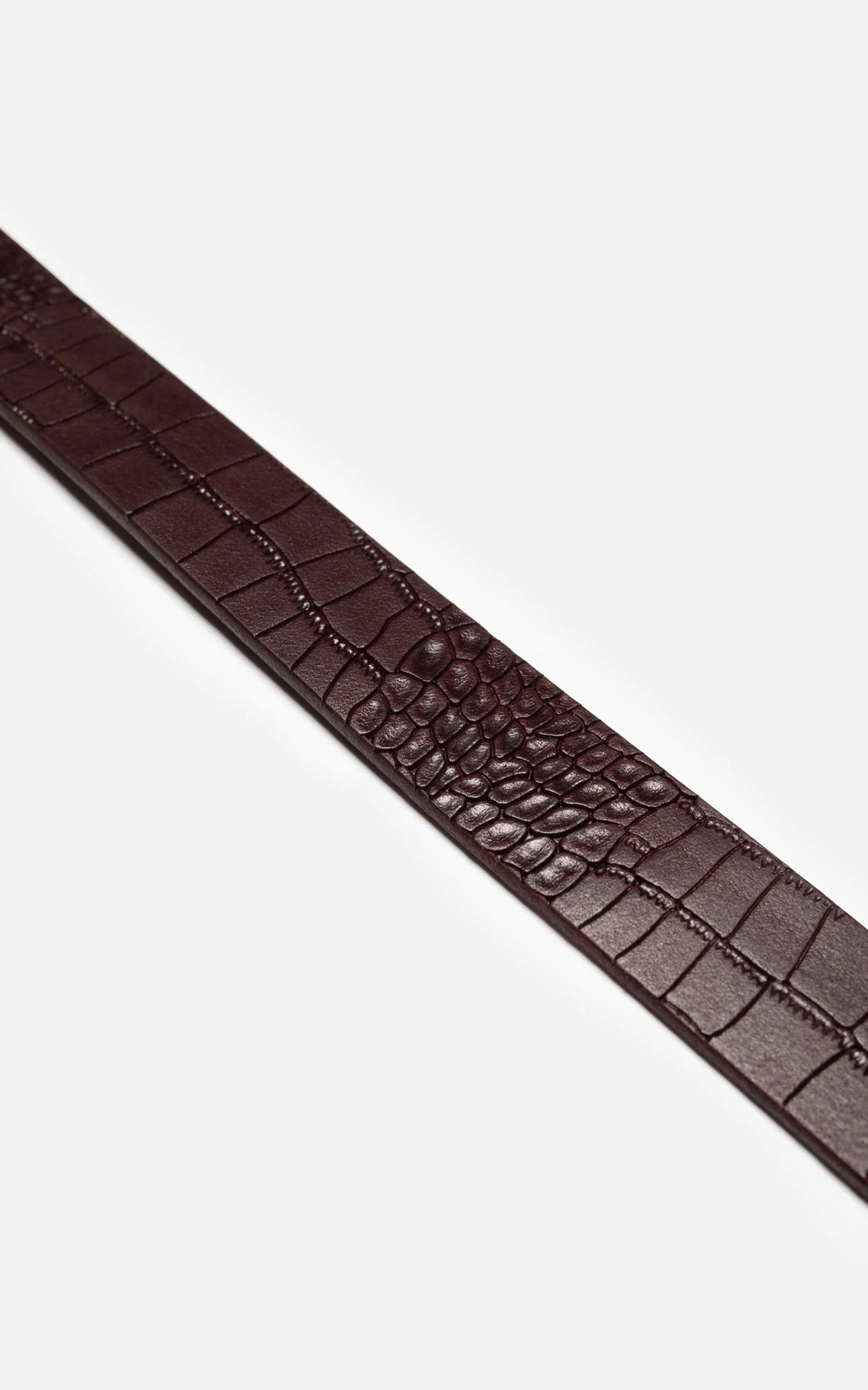 Nudie Jeans Western Faux Croco Silver Belt Burgundy