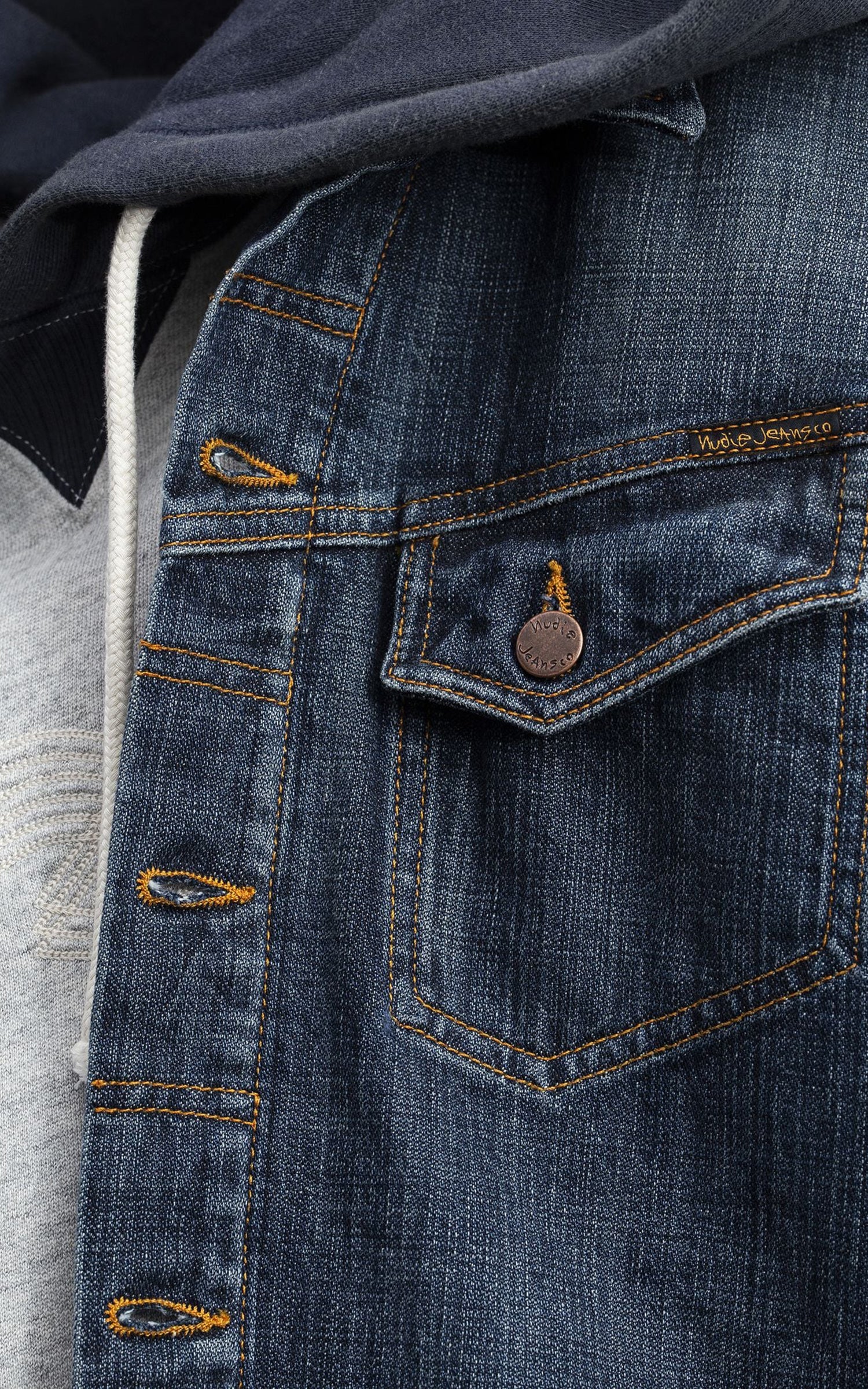 Nudie Jeans Conny Denim Jacket Big Wave Blue