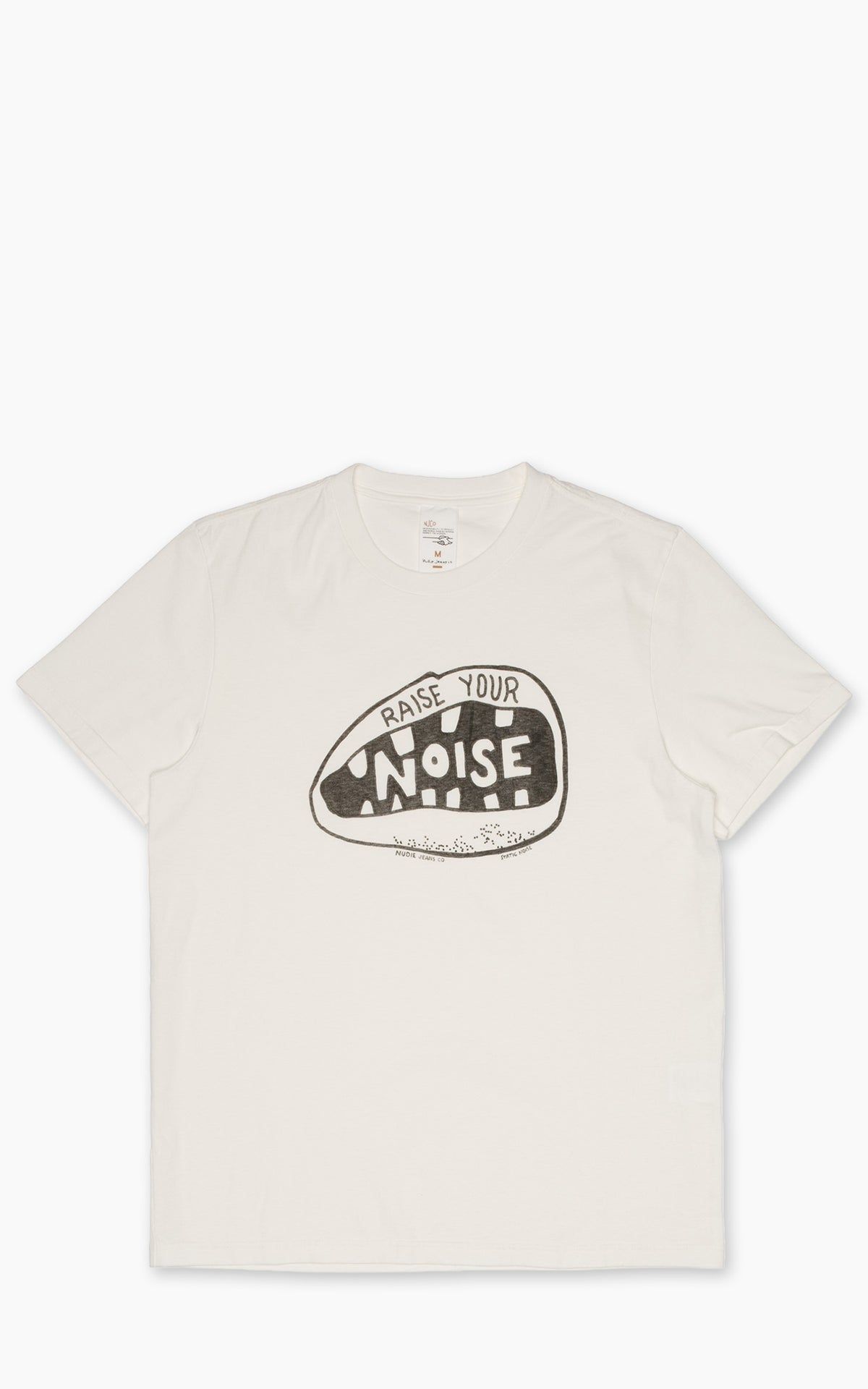 Nudie Jeans Roy T-Shirt Raise Your Noise Chalk White