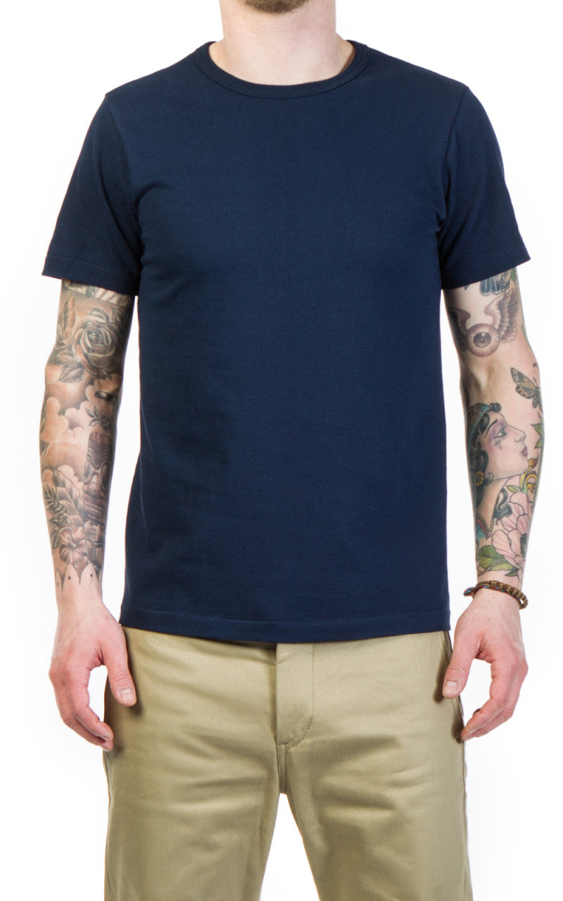 Merz b. Schwanen 215 Heavyweight Crew Neck Tee Ink Blue