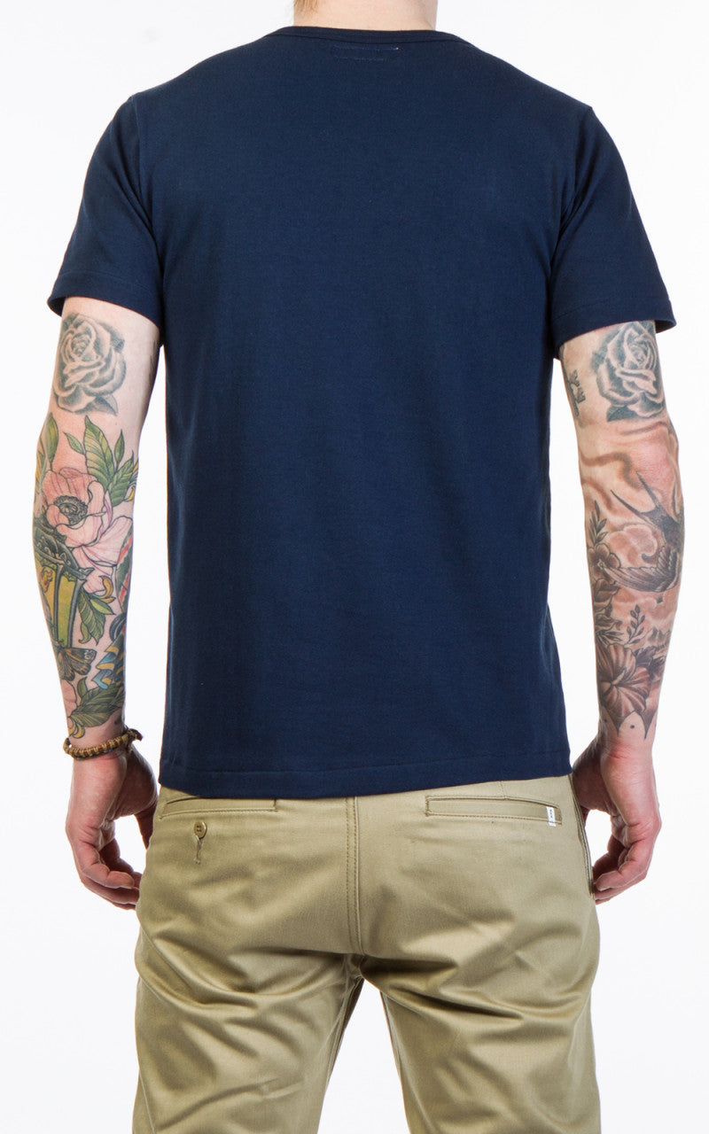 Merz b. Schwanen 215 Heavyweight Crew Neck Tee Ink Blue