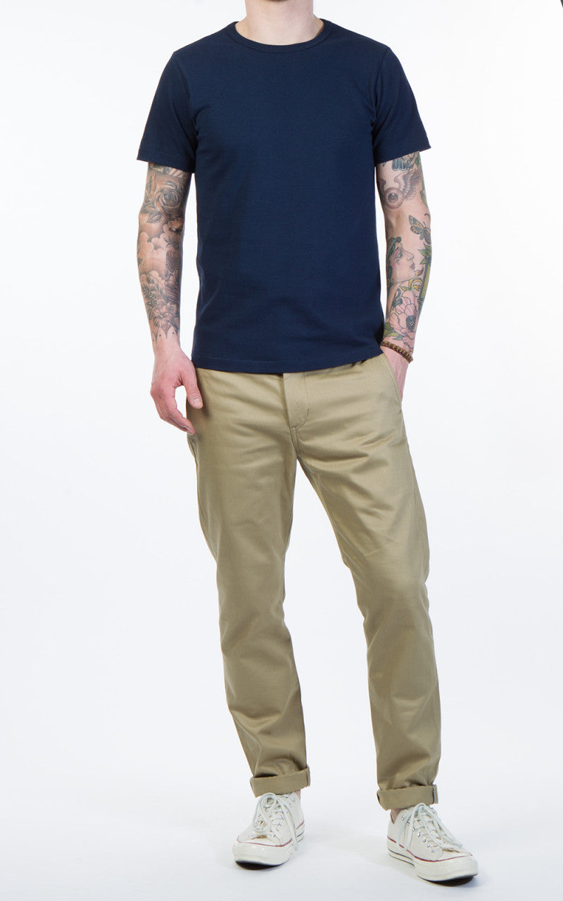 Merz b. Schwanen 215 Heavyweight Crew Neck Tee Ink Blue