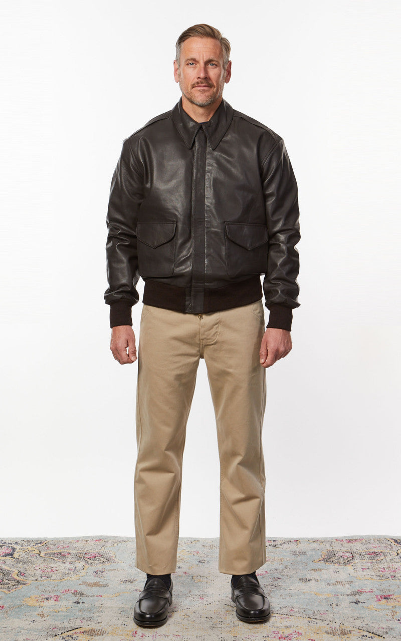 Military Surplus A-2 US Flight Jacket Leather Brown