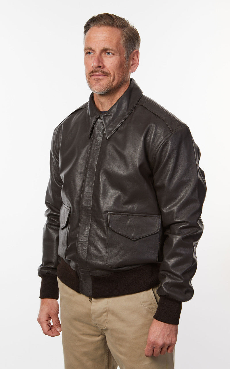 Military Surplus A-2 US Flight Jacket Leather Brown