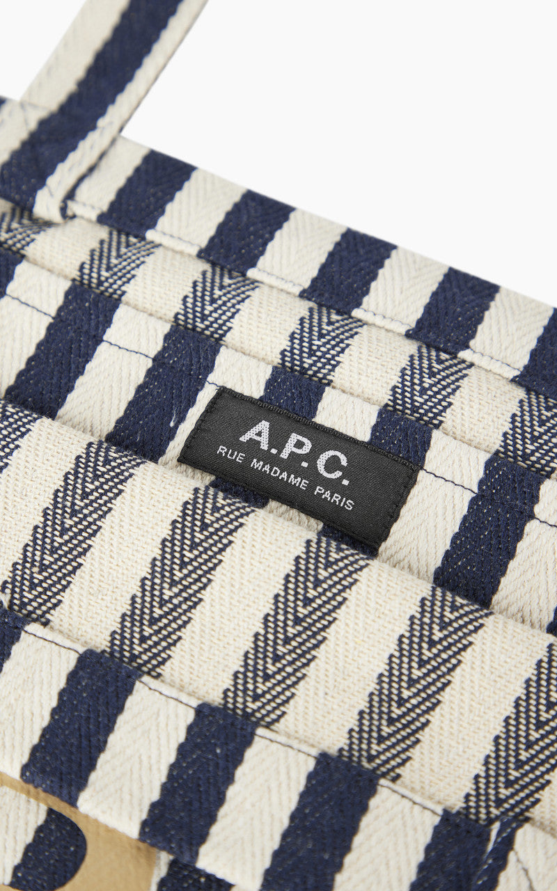 A.P.C. Diane Shopping Bag Striped Dark Navy