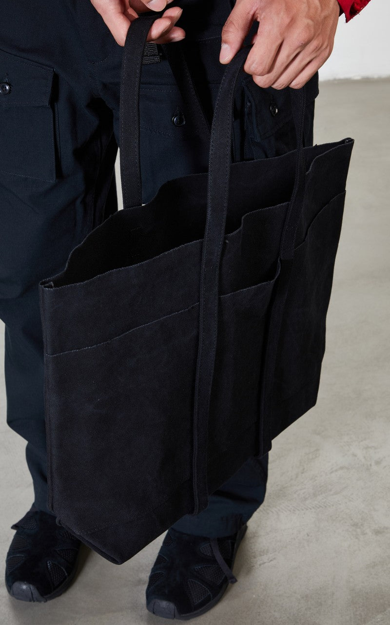 Amiacalva Washed A054 Canvas 6P Tote Bag M Black