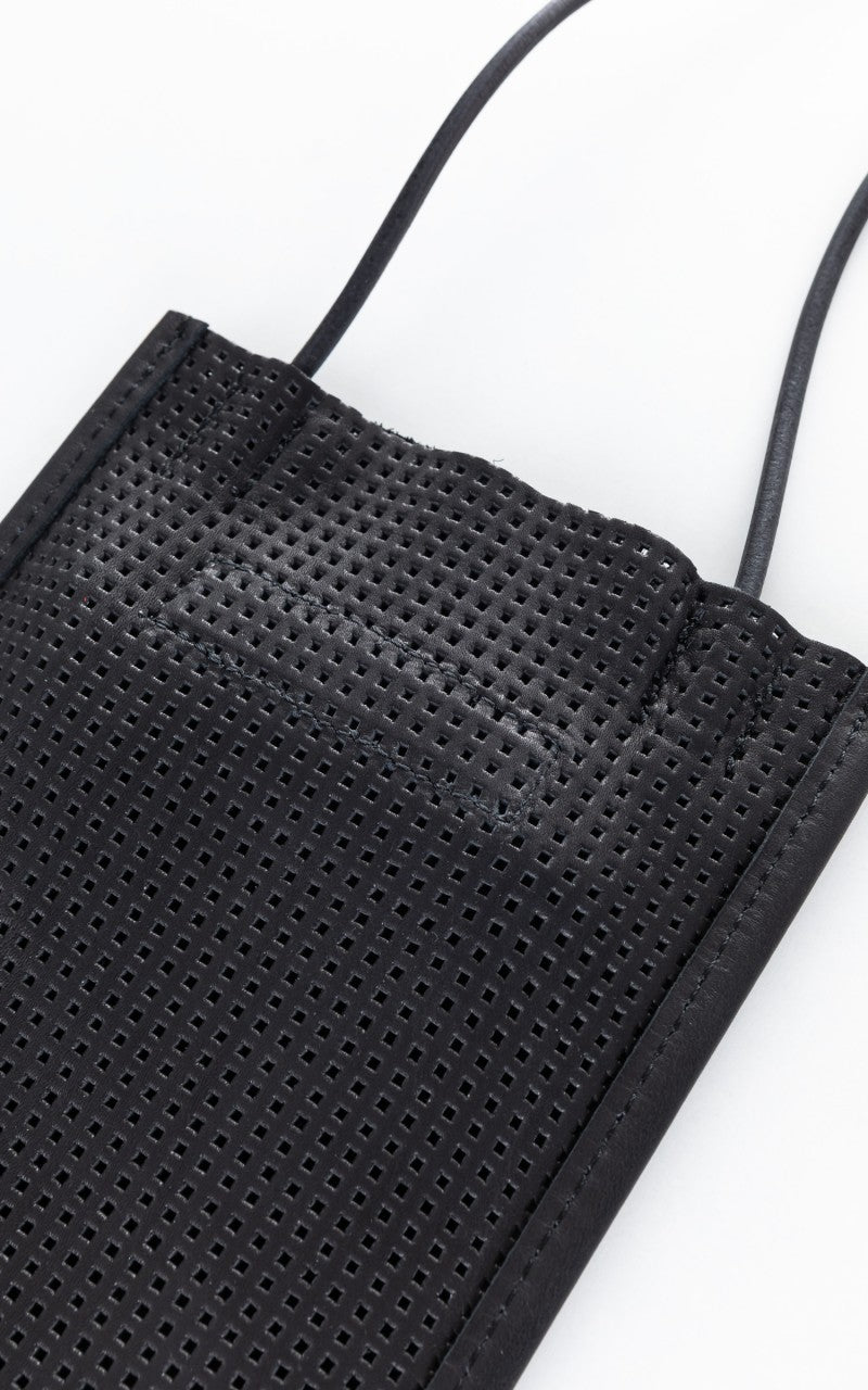 Amiacalva A125 Mesh Leather Pochette Black