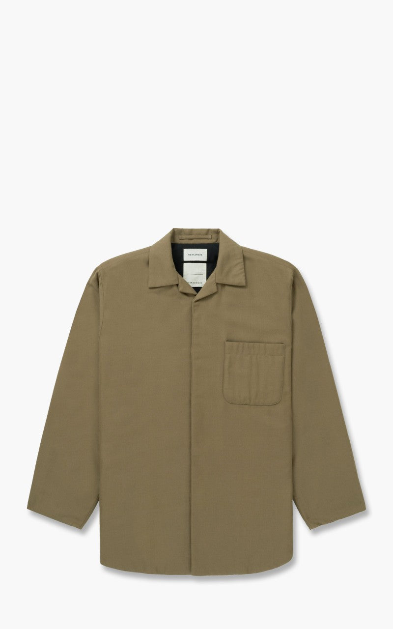 Markaware Organic Cotton Wool Twill Puffed Shirt Jacket Khaki