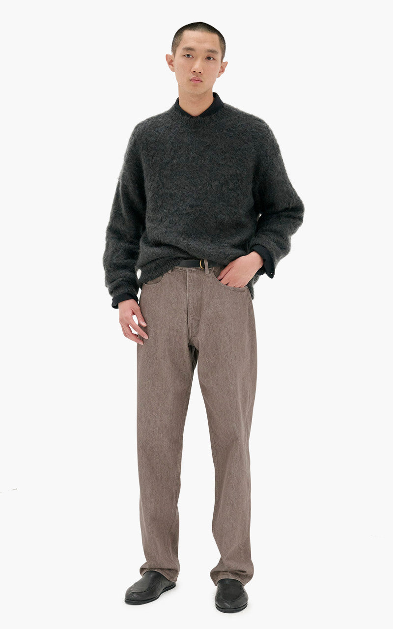 Auralee Hard Twist Denim Wide Pants Mocha Brown
