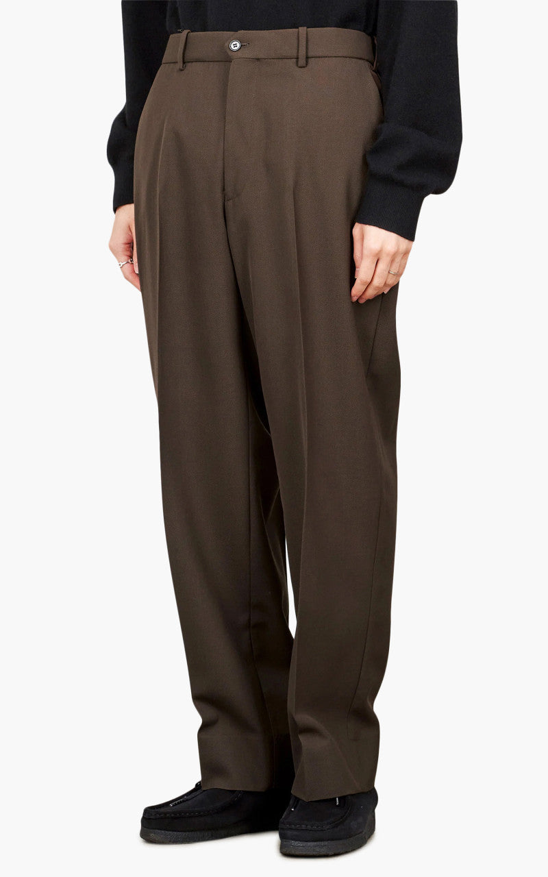 【MARKAWARE】　FLAT FRONT TROUSERS ORGANIC WOOL SURVIVAL CLOTH FLAT FRONT TROUSERS, Navy – MARKAWARE