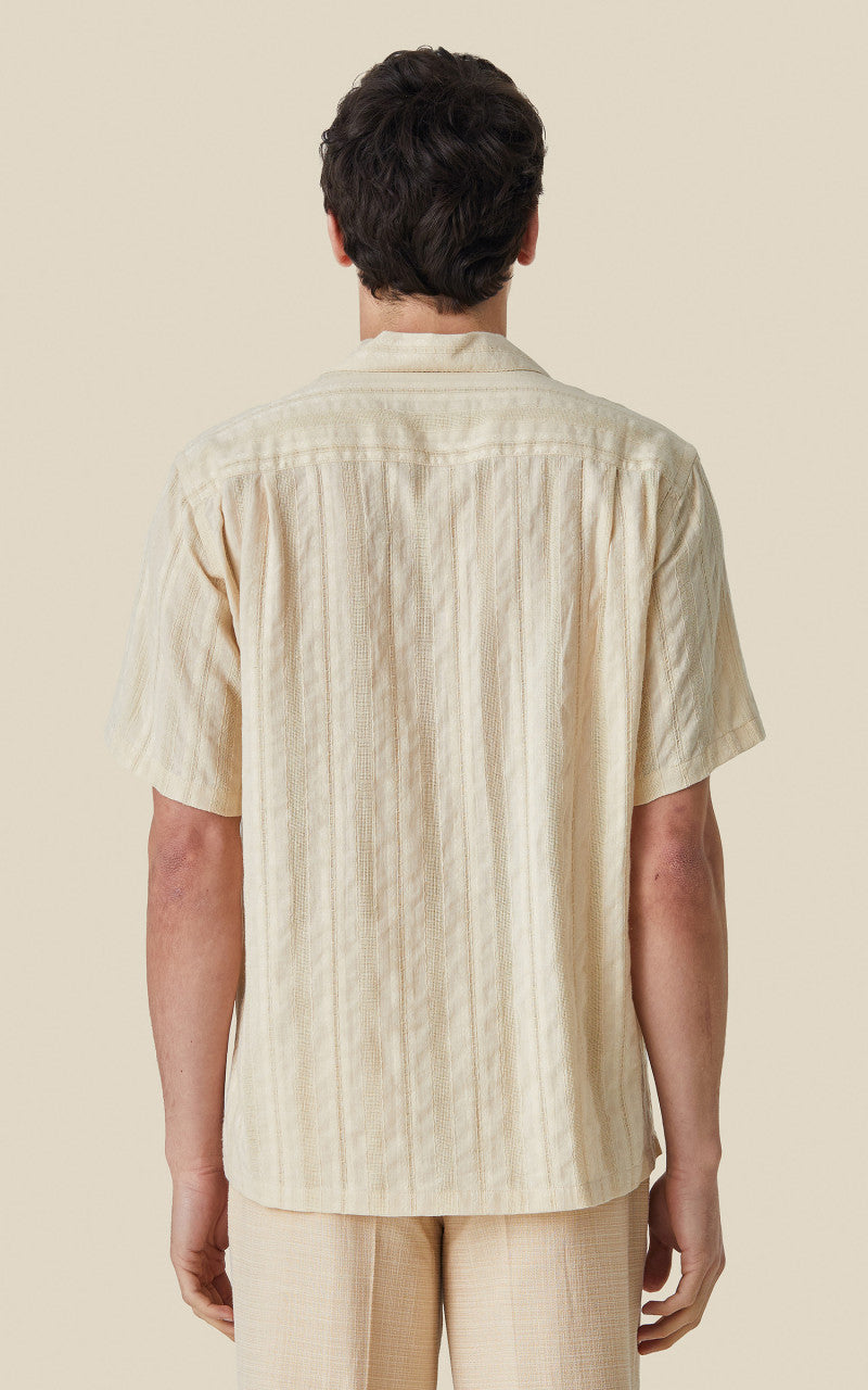 Portuguese Flannel Almada Camp Collar Shirt Ecru