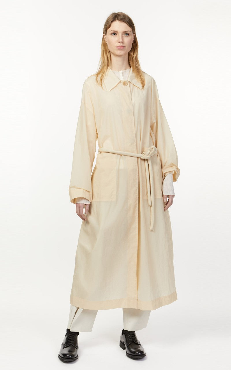 Amomento Sheer Single Trench Coat Light Beige