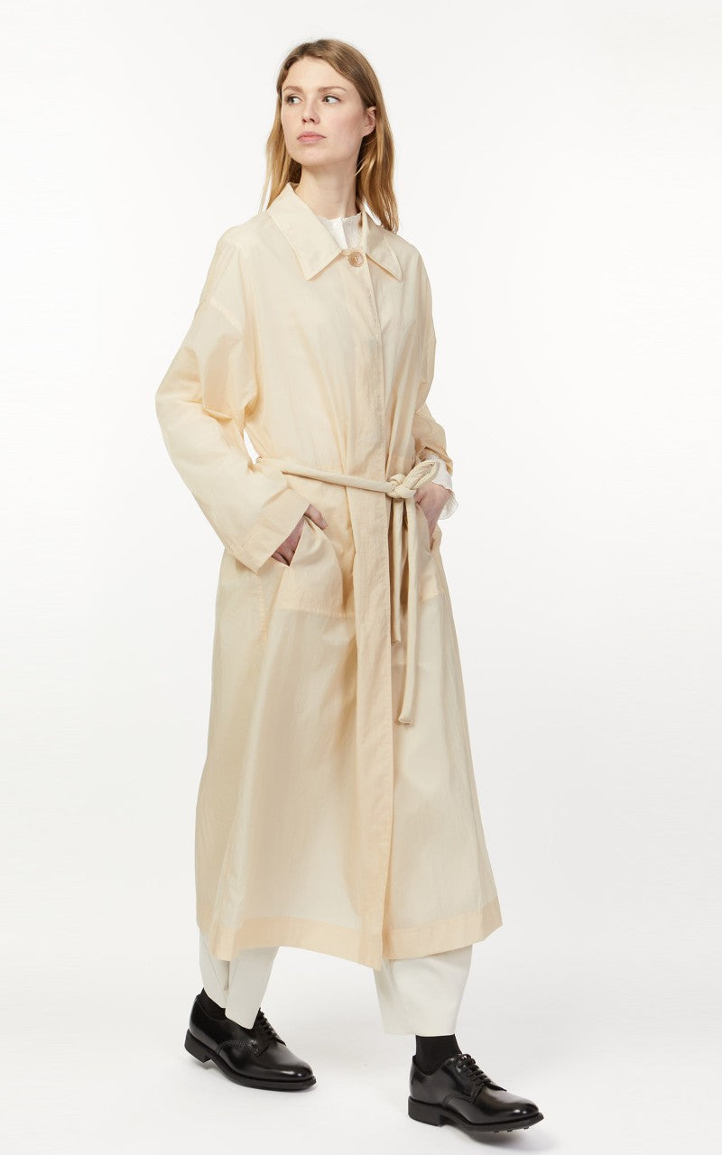 Amomento Sheer Single Trench Coat Light Beige