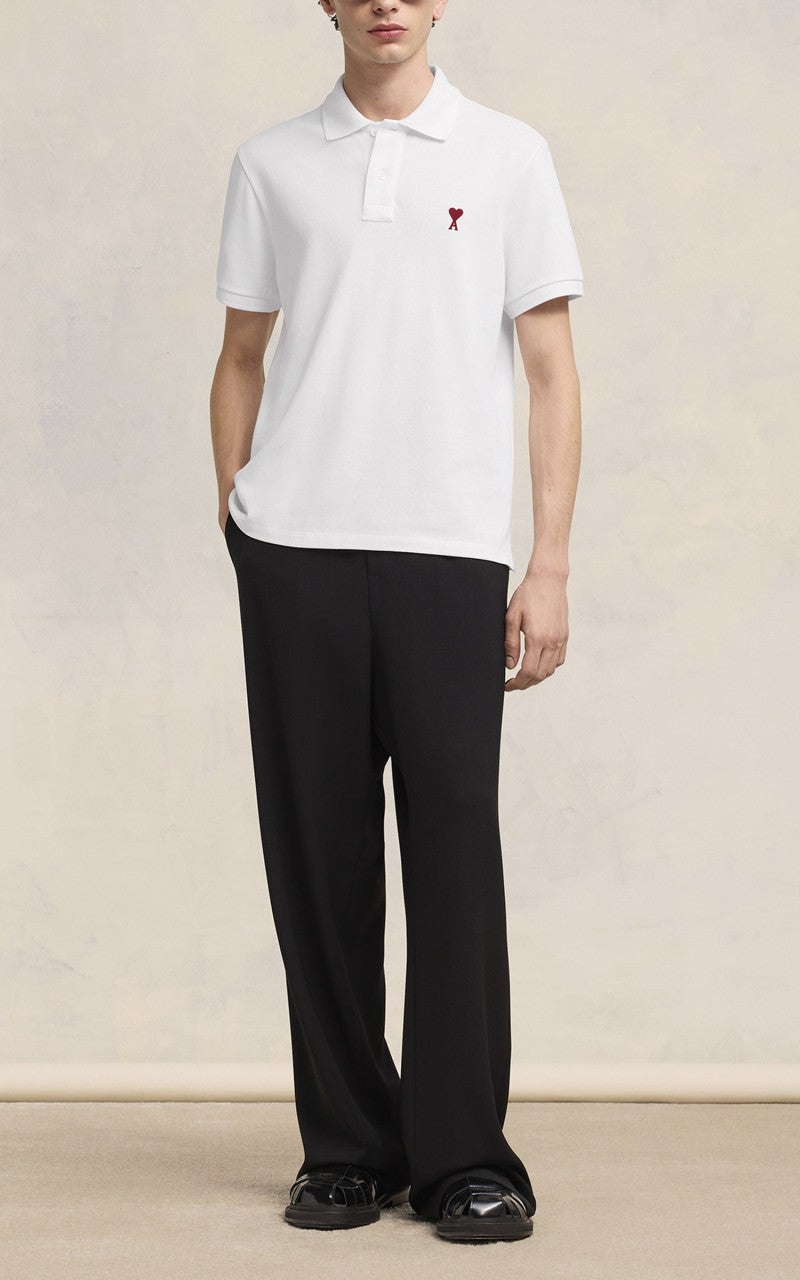 AMI Paris Ami De Coeur Polo Shirt White