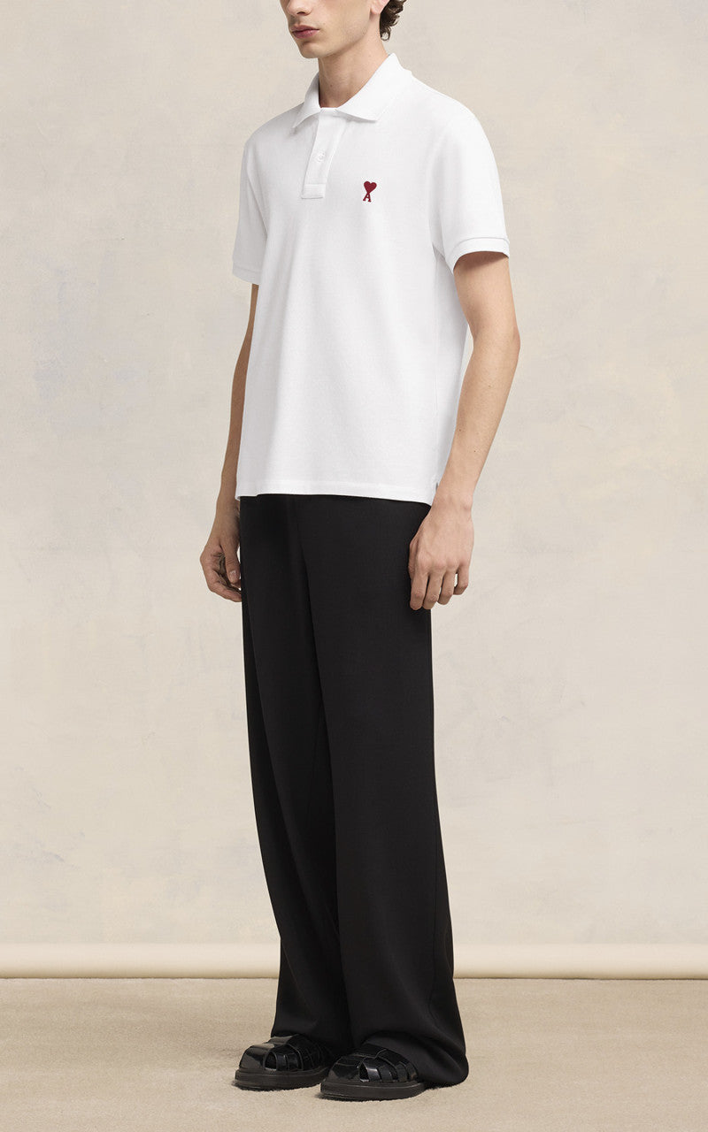 AMI Paris Ami De Coeur Polo Shirt White