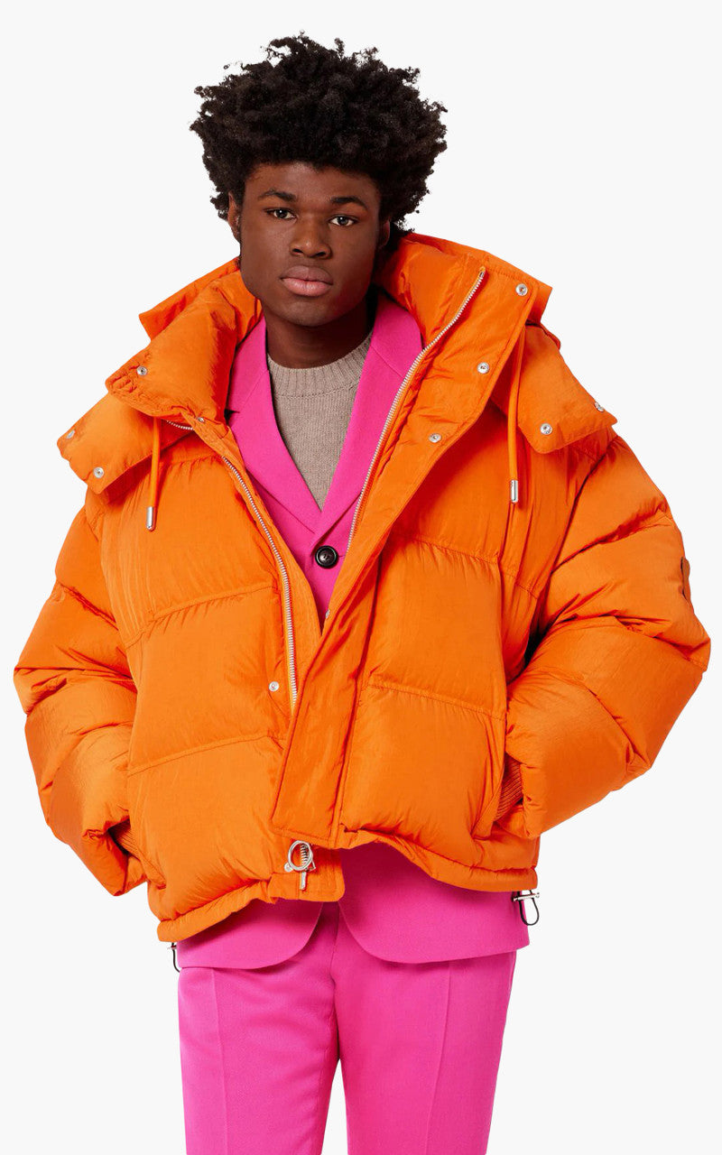 AMI Paris Ami De Coeur Patch Down Jacket Orange