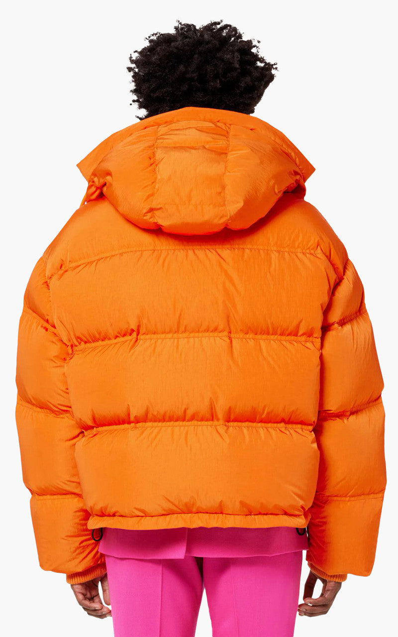 AMI Paris Ami De Coeur Patch Down Jacket Orange