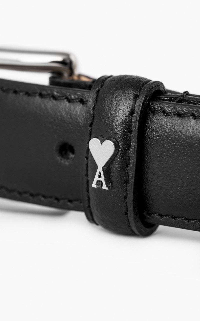 AMI Paris Ami De Coeur Belt 25mm Black