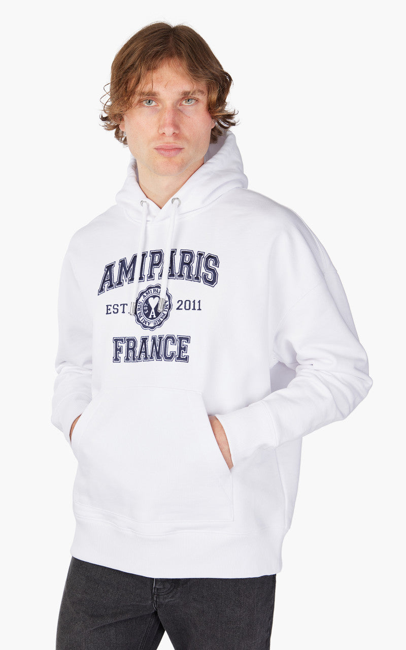 AMI Paris France Hoodie White