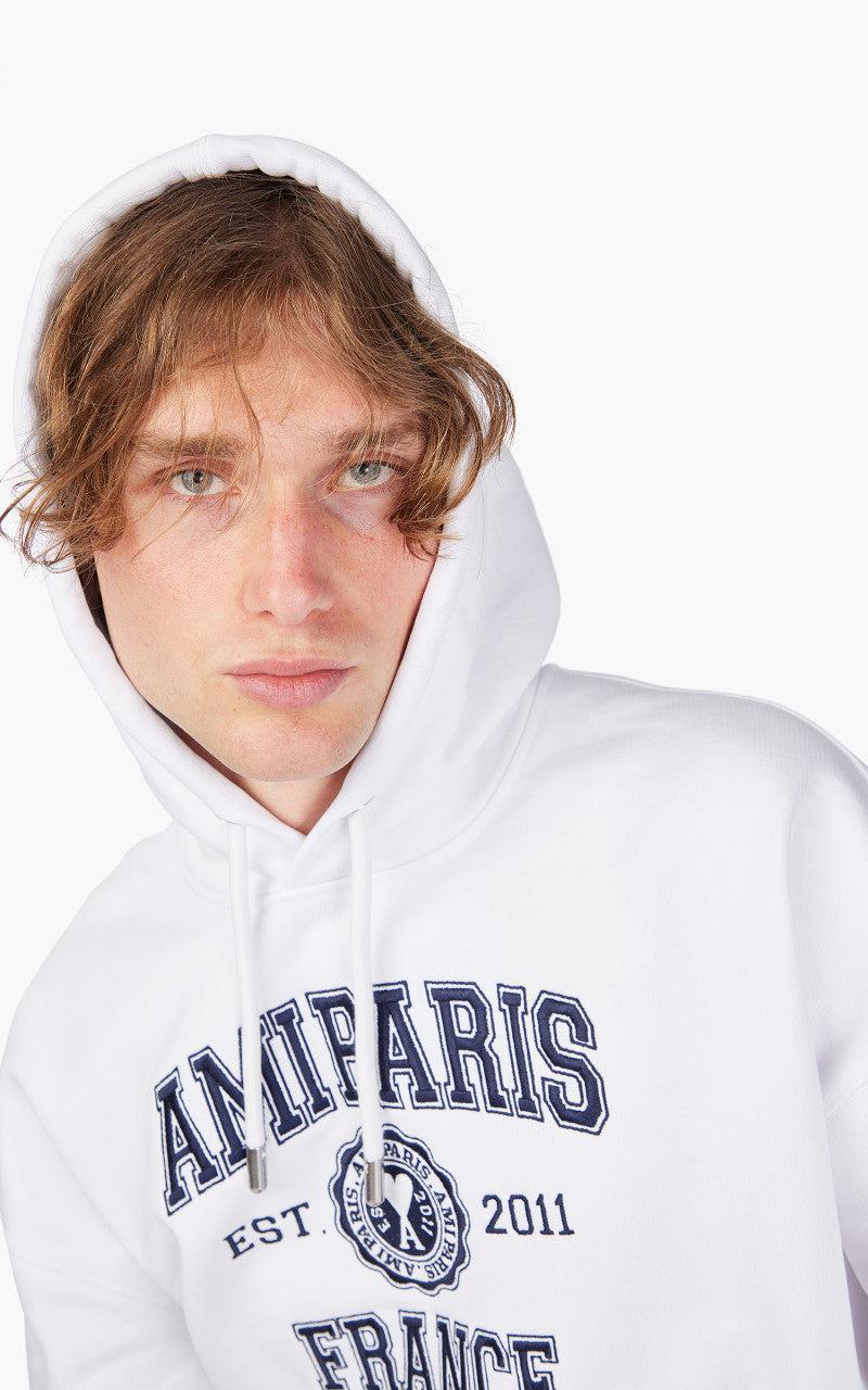 AMI Paris France Hoodie White