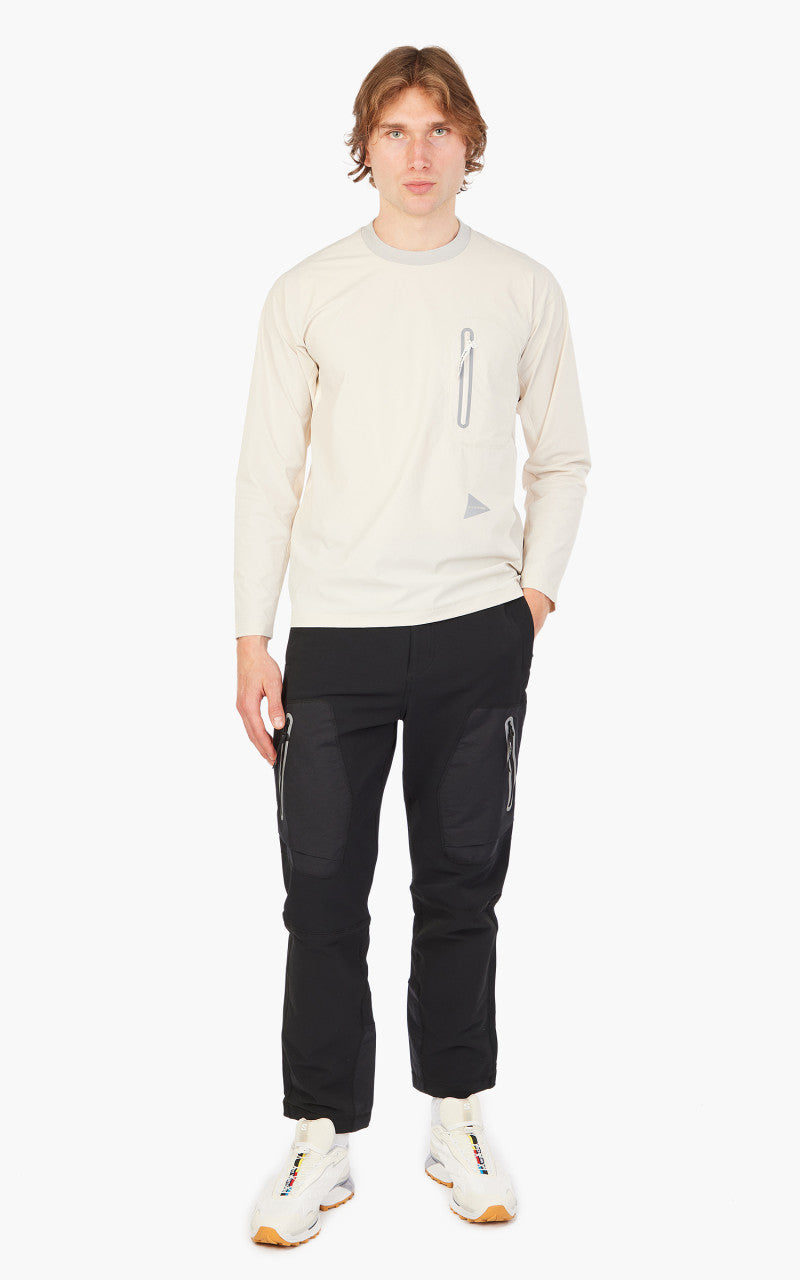 and wander Cool Touch Pocket LS Tee Light Beige