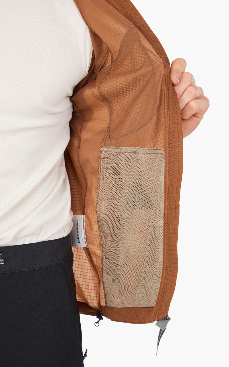 and wander / breath rip ブラウン and wander Breath Rip Hoodie Brown