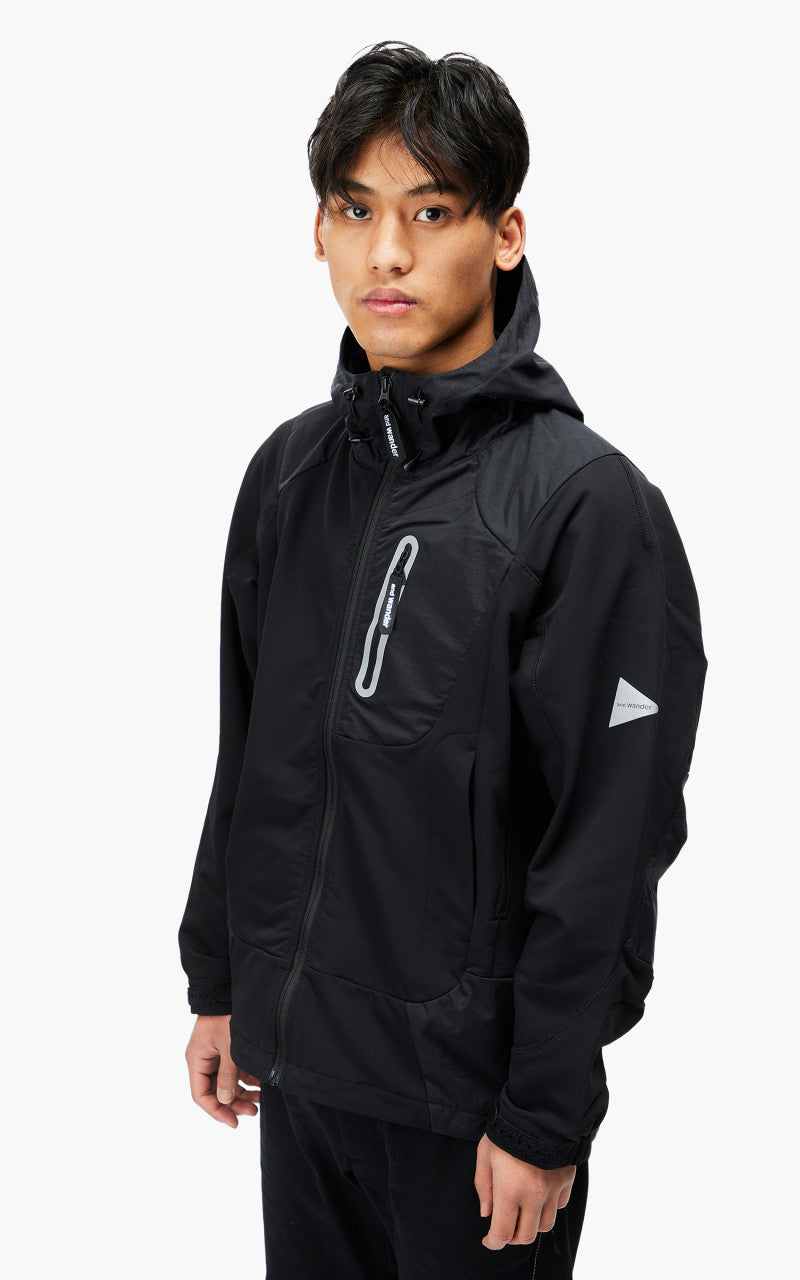 and wander Stretch Shell Jacket Black